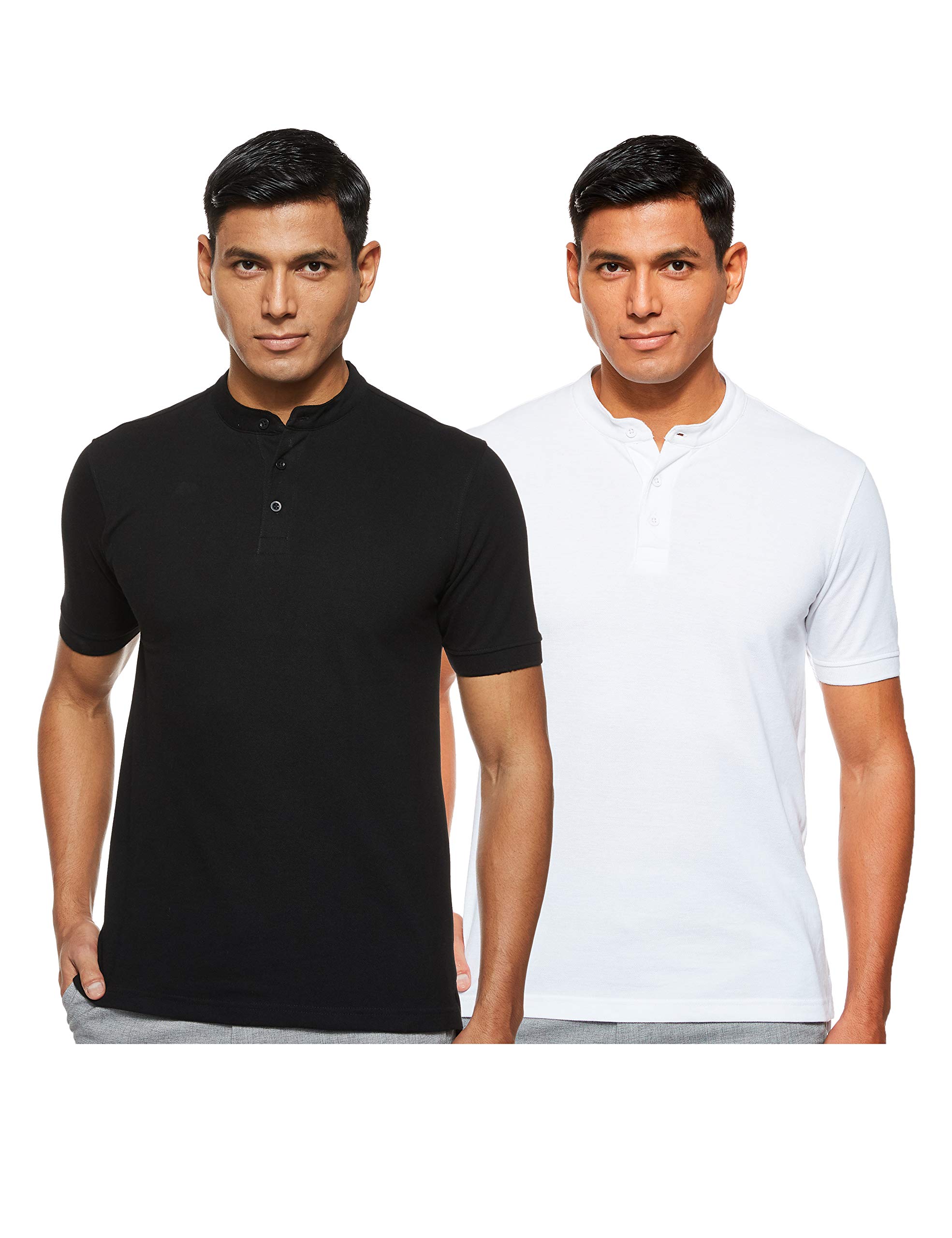 Men's Solid Henley Regular fit Polo (Pack of 2) (Henley-PO2)