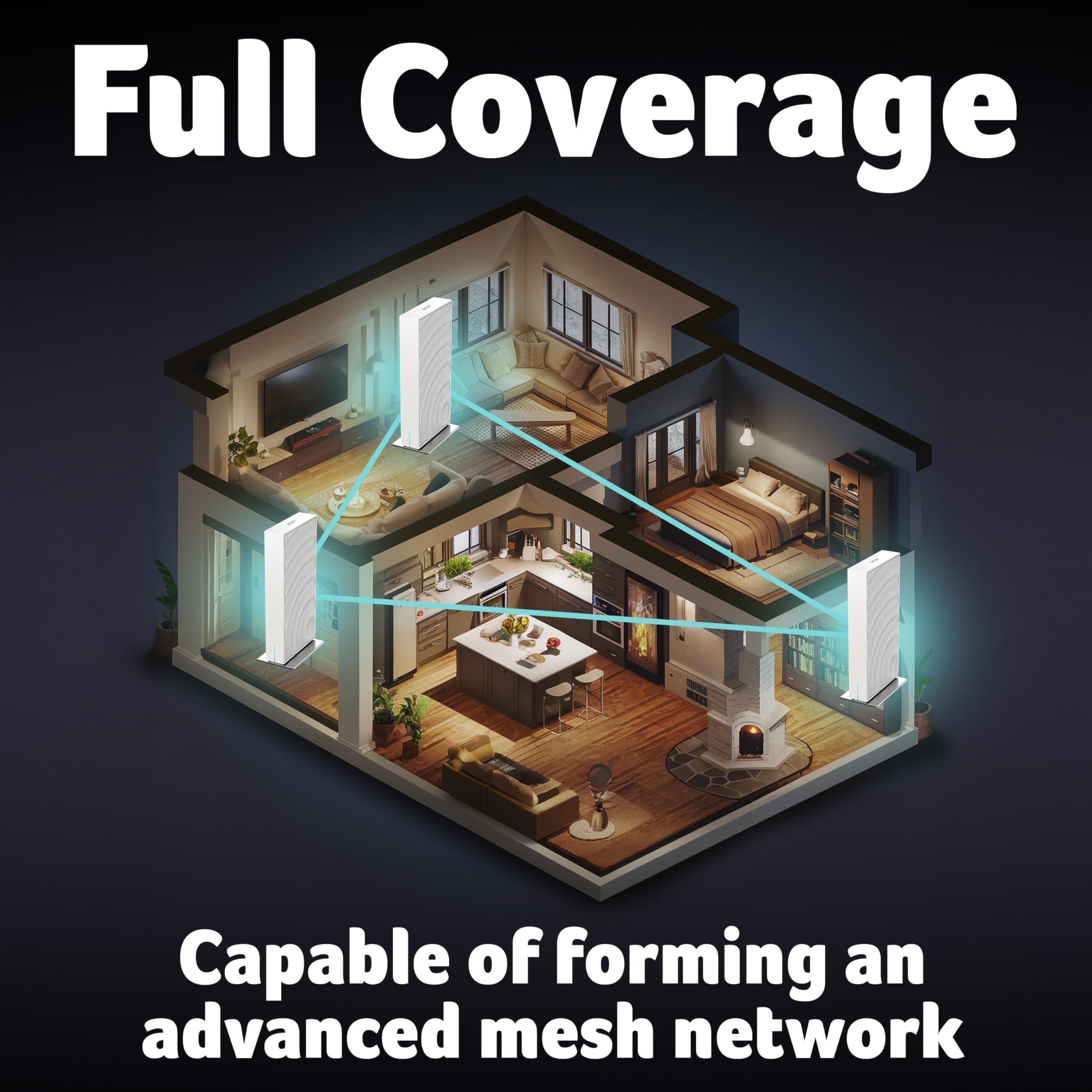 Router Mesh WiFi Connect W7, WiFi 7 hasta 6,4 Gbps, Sistema de Malla, MLO, soporta 6 GHz / 5 GHz / 2,4 GHz y 320 MHz, múltiples Puertos ethernet