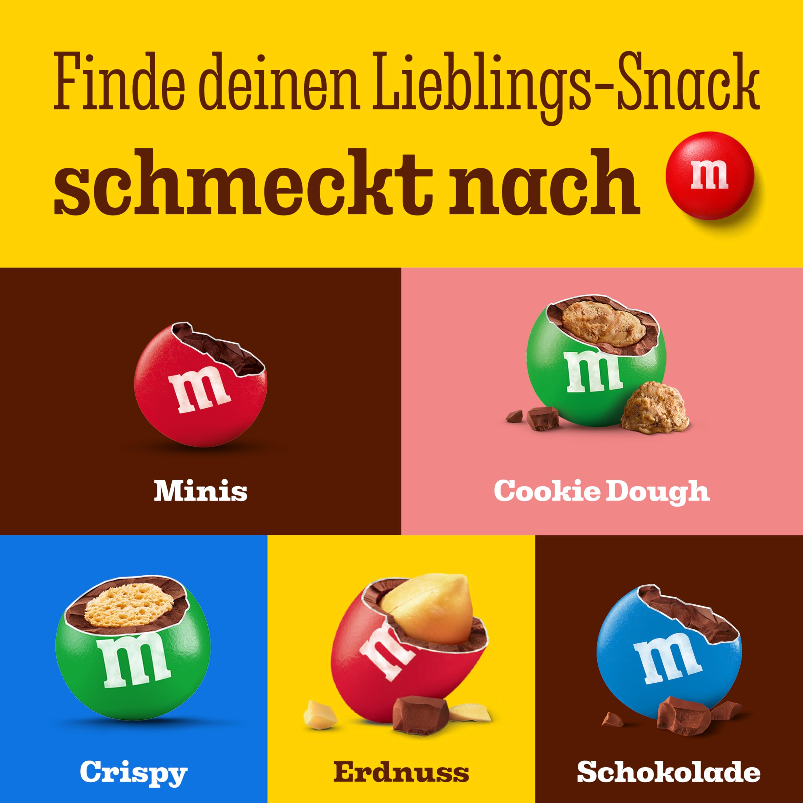M&M's Cookie Dough, Knackige Schokolinsen mit Keksteiggeschmack und Bunter Zuckerhülle als Süßigkeit, Schokolade zum Teilen, 3960g (33er Pack)