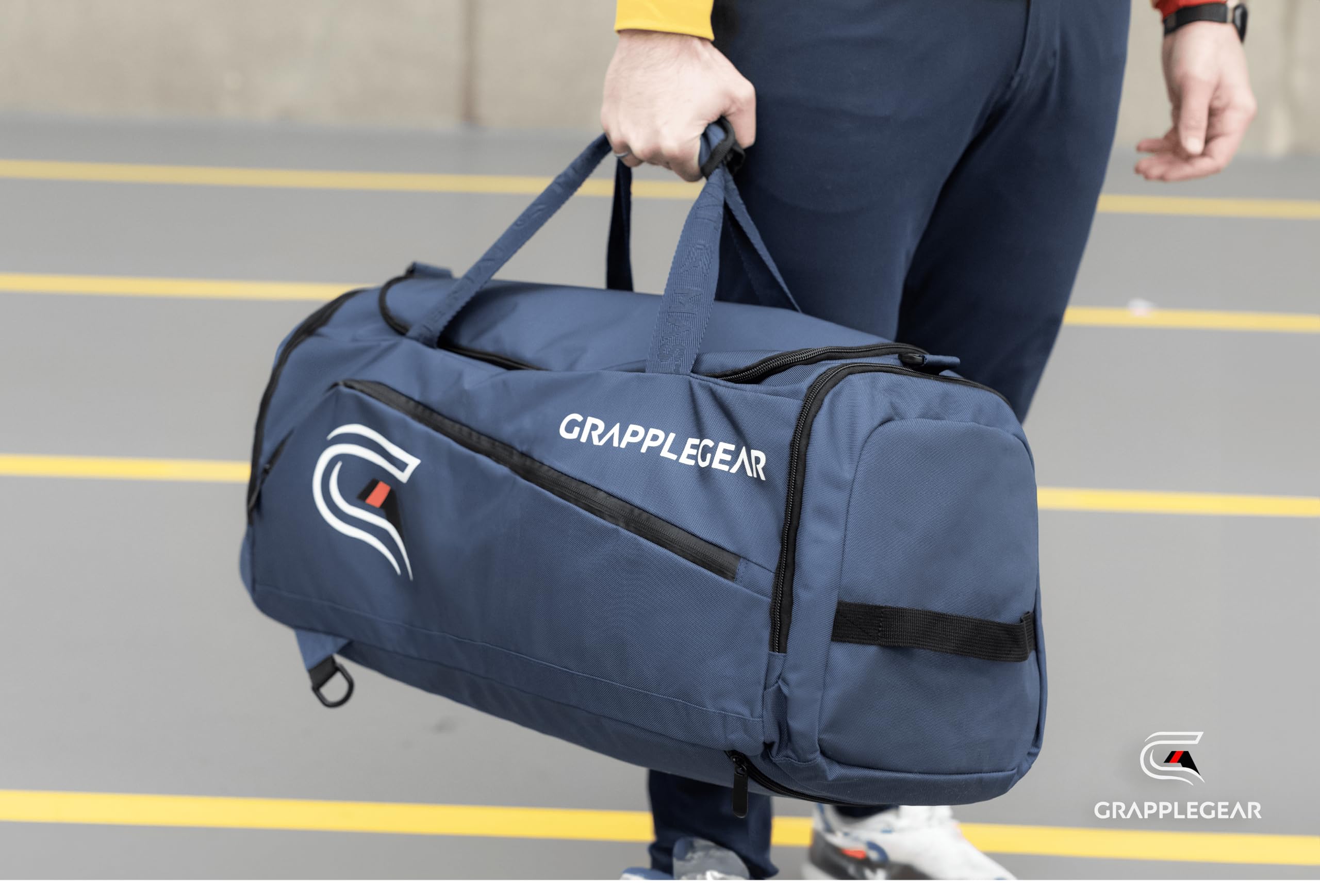 Bolsa de lona y mochila BJJ de alta resistencia en 1 – Bolsillo grande para Gi Sudoroso, Rashguard o zapatos – Bolsa de gimnasio perfecta para Jiu Jitsu brasileño, artes marciales, boxeo, 9