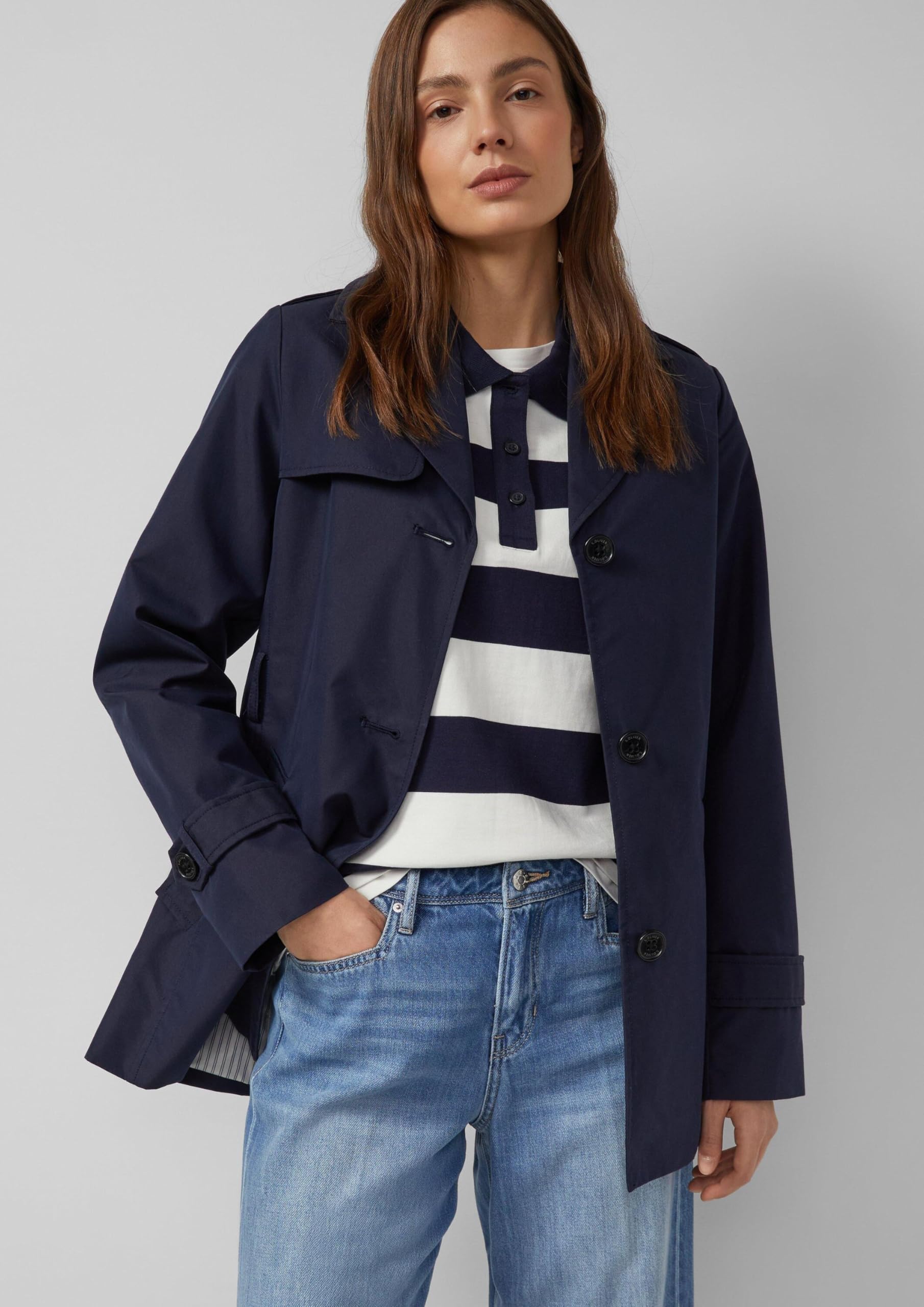 s.Oliver Wasserabweisender Trenchcoat im Slim Fit