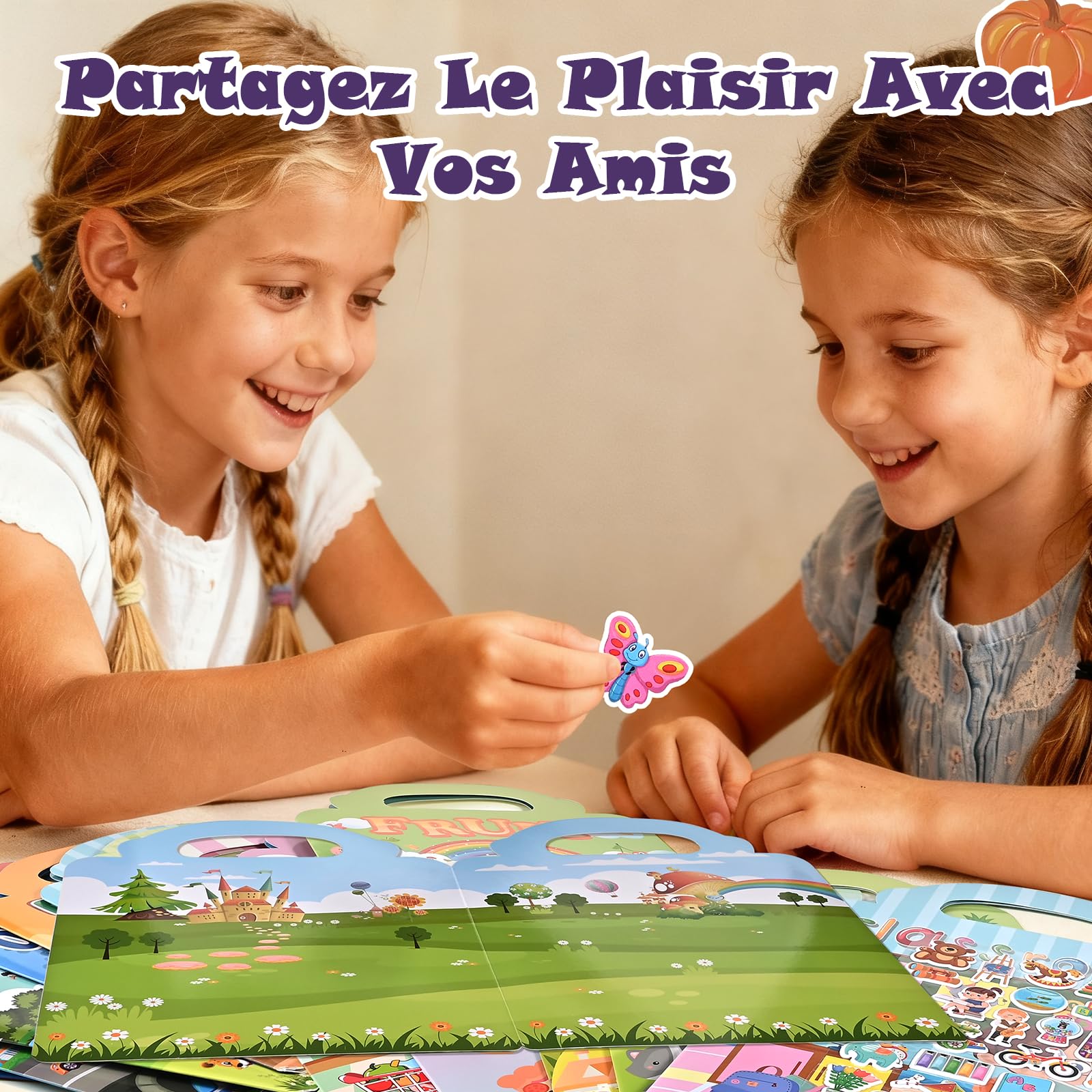 GOLDGE 12 Stickers Book, Libri Adesivi Bambini Attacca e Stacca — Trasporto, Animali, Fattoria, Spazio, Mare, Supermercato, Cucina, Scuola, ecc, Regalo Compleanno Riutilizzabile per Bambini 2-6 Anni
