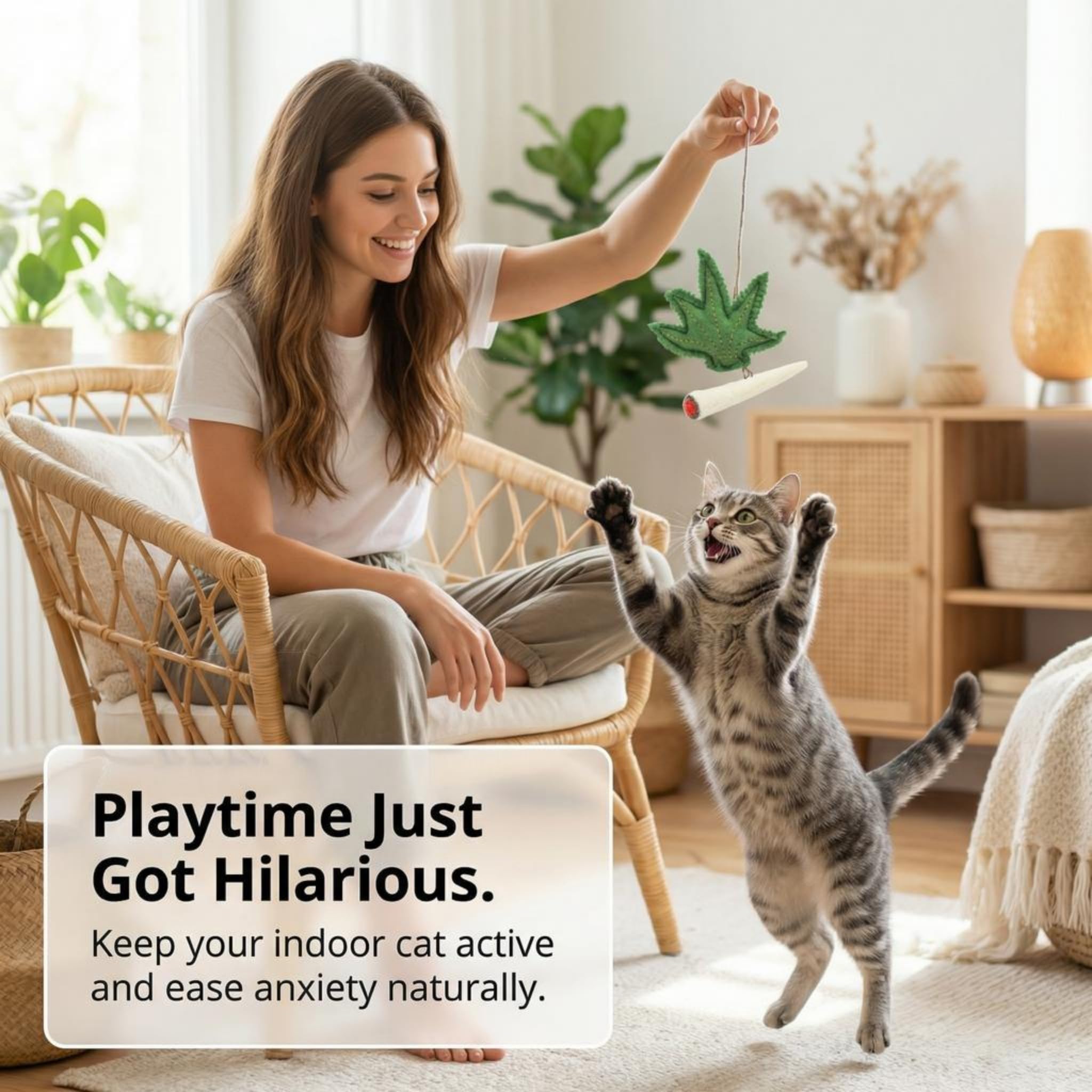 Glaciart One Ensemble de Jouets pour Chat avec Herbe à Chat | Crack pour Chats drôles, Jouets stimulants pour Chat pour l'ennui, l'exercice et Le Jeu | Rempli avec Herbe à Chat Bio pour Exciter