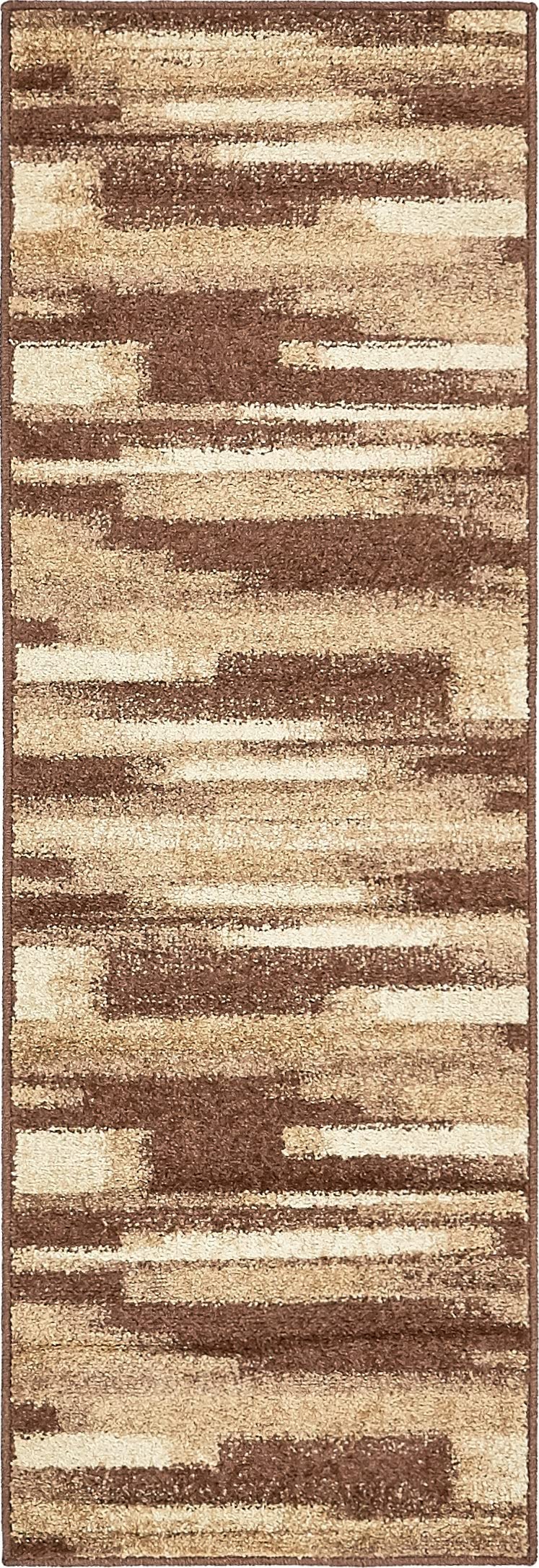 Rugs.com Equinox Collection Rug – 2' x 6' Runner Brown Low Rug Perfect for Hallways, Entryways