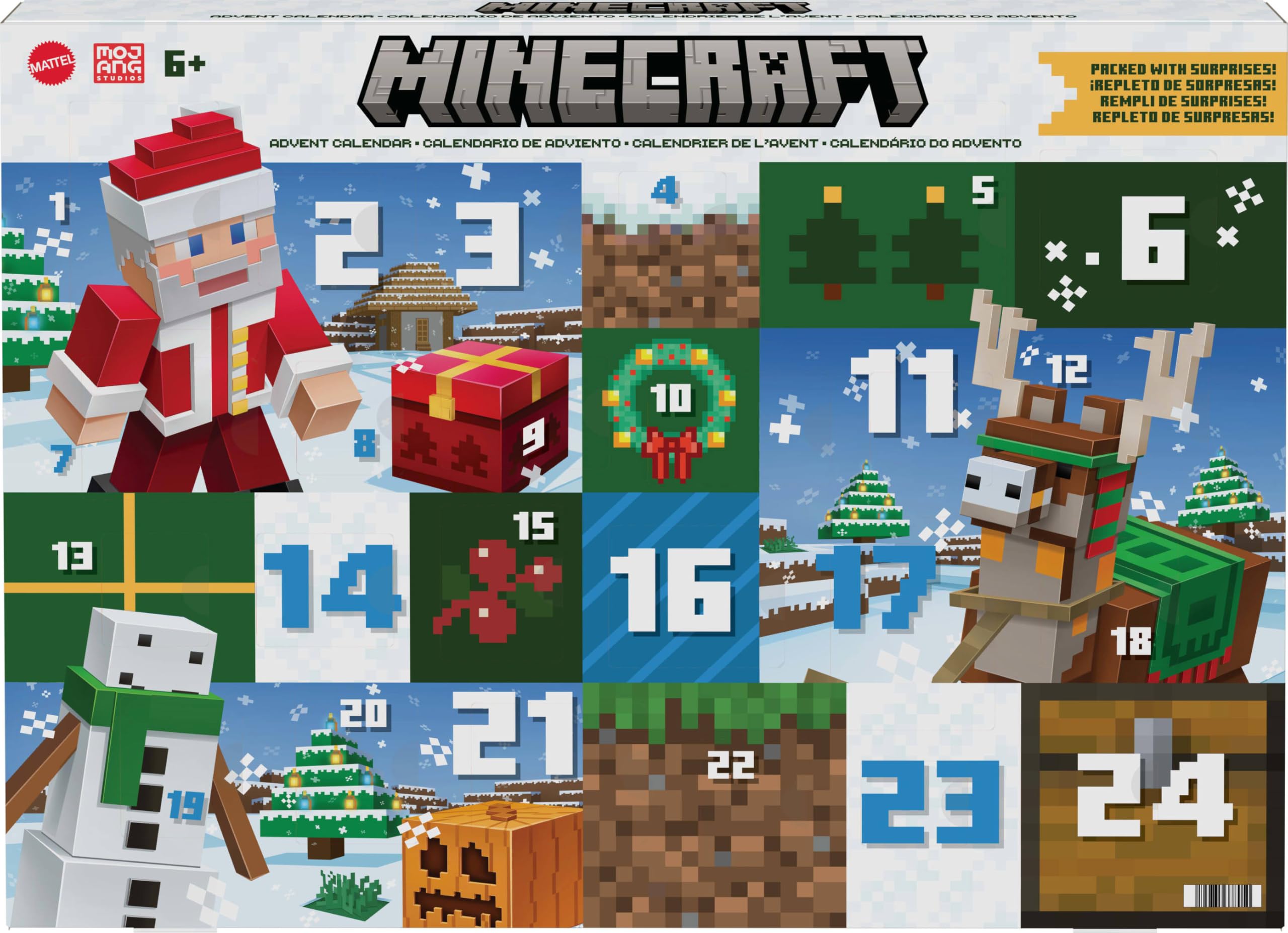 Mattel Calendario de Adviento de Minecraft de 3.25 Pulgadas