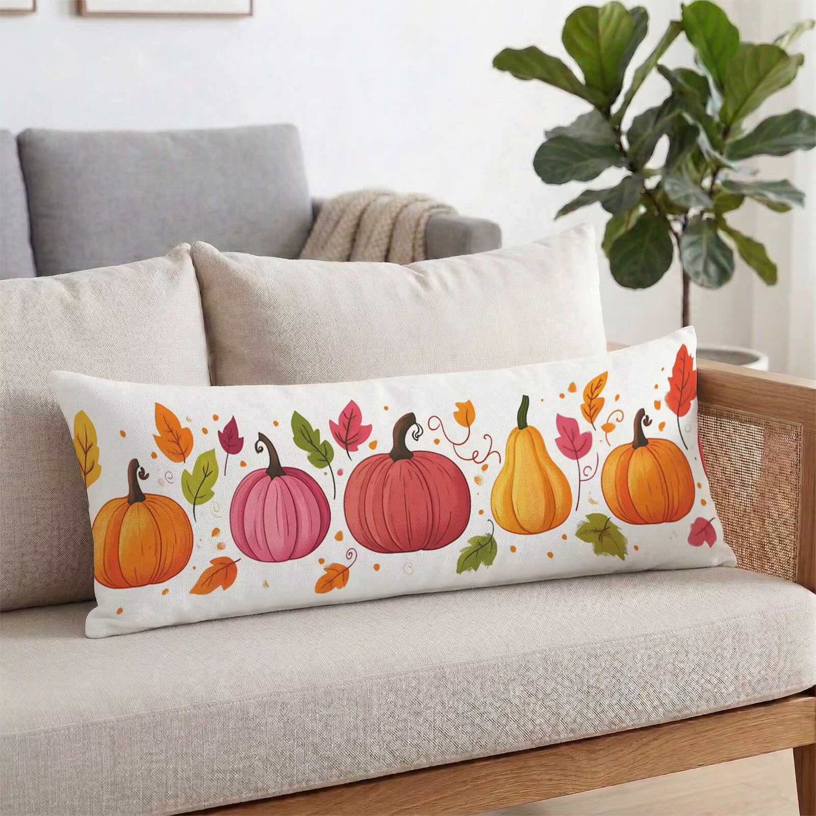 Dynia długa poszewka na poduszkę 60 x 180 cm, poszewka na poduszkę premium aksamitna poszewka na poduszkę na Halloween, Ortopedyczna poszewka na poduszkę Ciąża Ciąża, trwała poszewka na poduszkę do