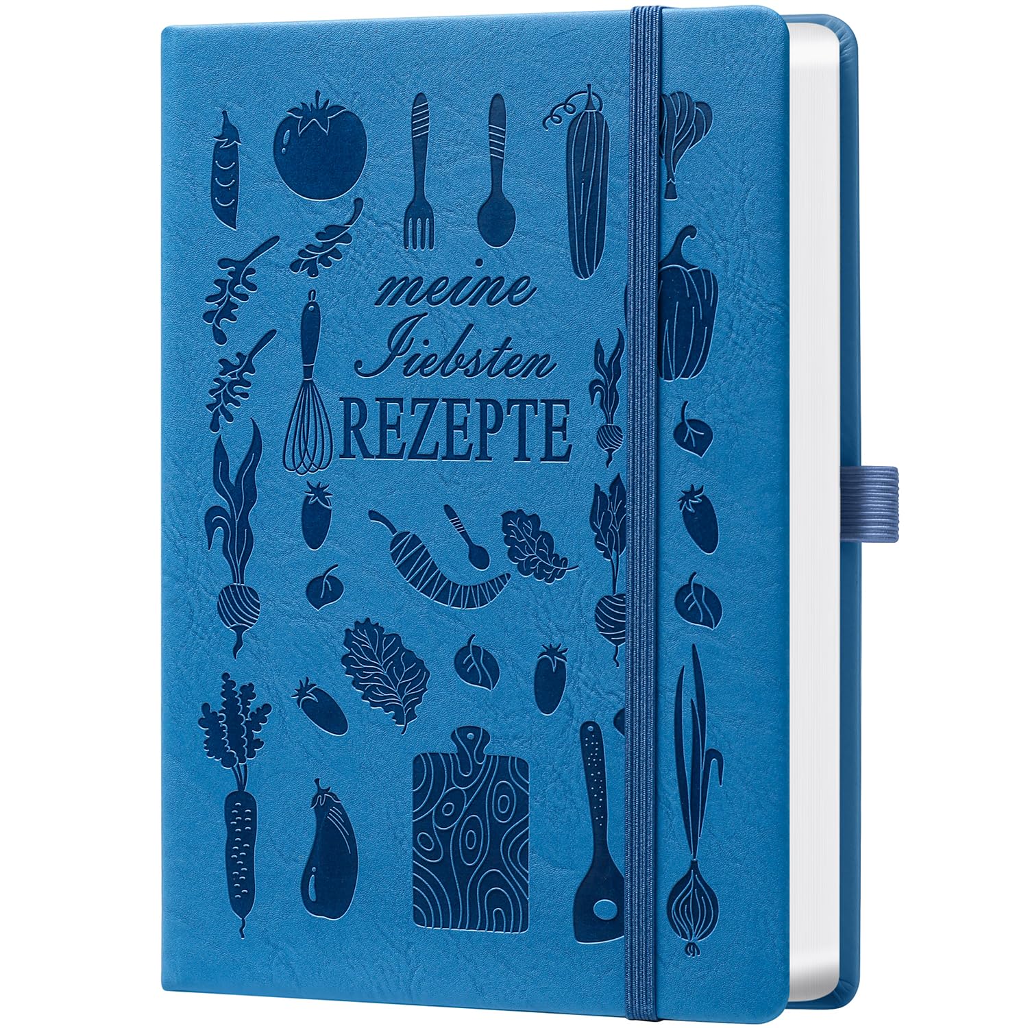 HwxBen Rezeptbuch A5 zum Selberschreiben – Meine Lieblingsrezepte – DIY Koch- & Backbuch zum Ausfüllen – Küchen-Designs, 120g Papier (14,5 x 21 cm)