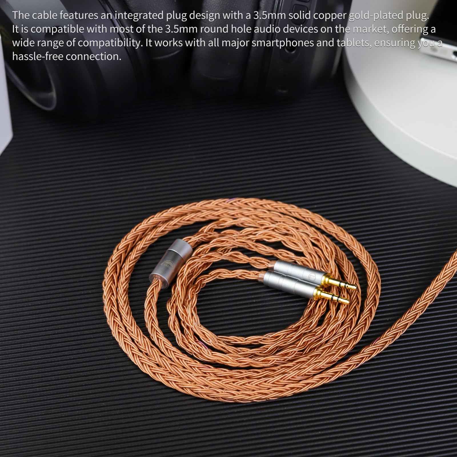 okcsc Cavo di ricambio ZT16 con doppia spina bilanciata da 2,5 mm a 4,4 mm, 16 nuclei placcati in rame IEM, cavo professionale per audiofili per cuffie Hifiman HE-400i, HE400S, HE350, HE1000, HE560