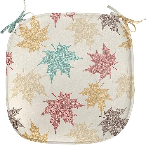 Vista 88 de Lunarable Orient - Juego de 6 cojines de asiento para silla, diseño de estrellas marroquíes, espirales y curvas abstractas, ilustración oriental