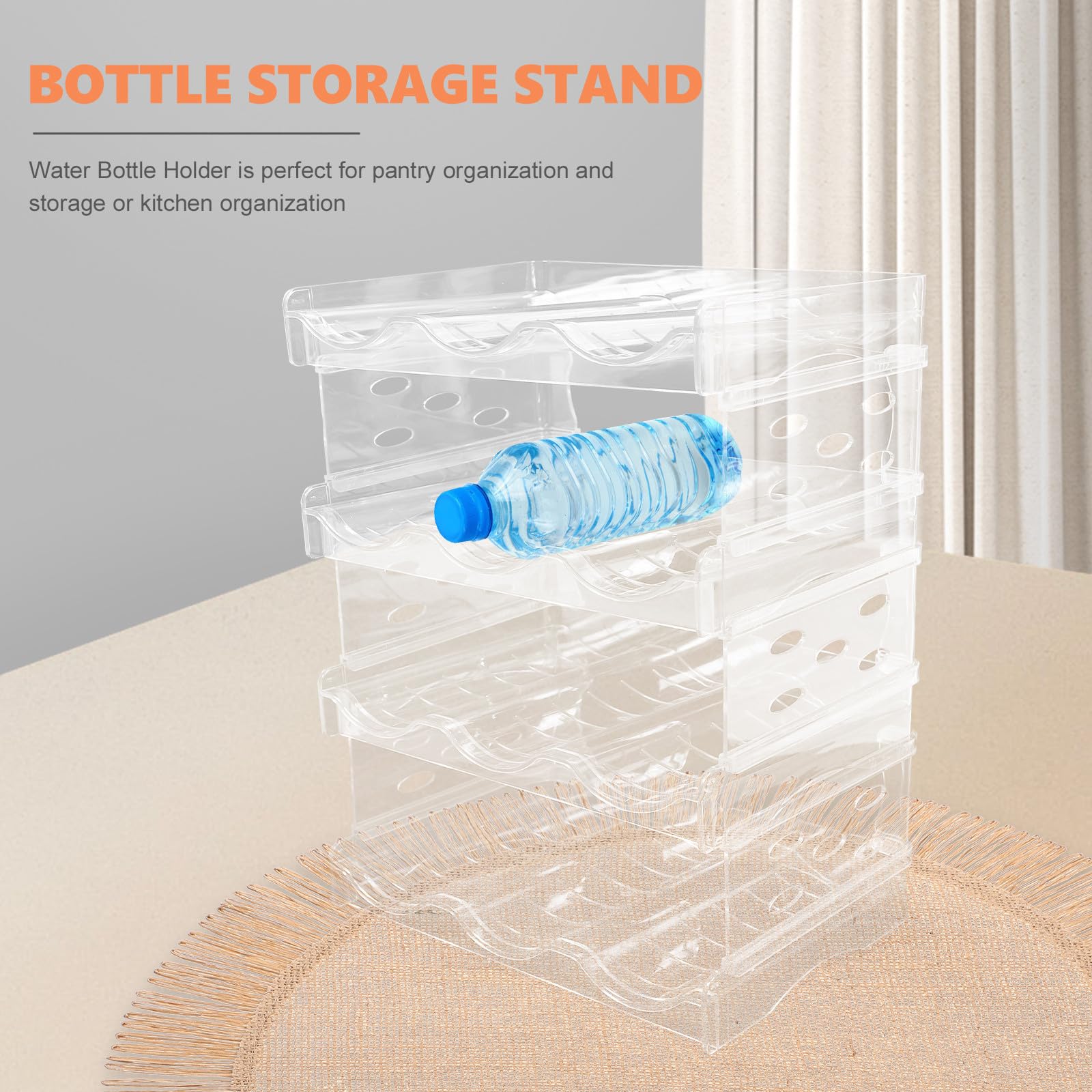 Sosoport Porte-Bouteilles D’Eau Pliable Empilable 4 Niveaux en Pet