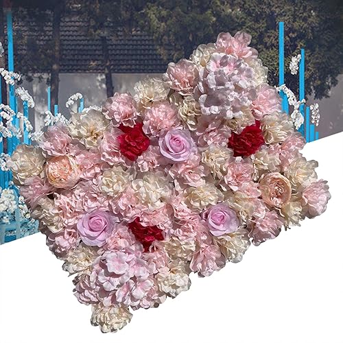 Miniatura 1 de Paneles de pared de flores, 20 piezas de fondo de flores artificiales de 16 x 24 pulgadas, panel de pared floral rectangular artificial, decoración