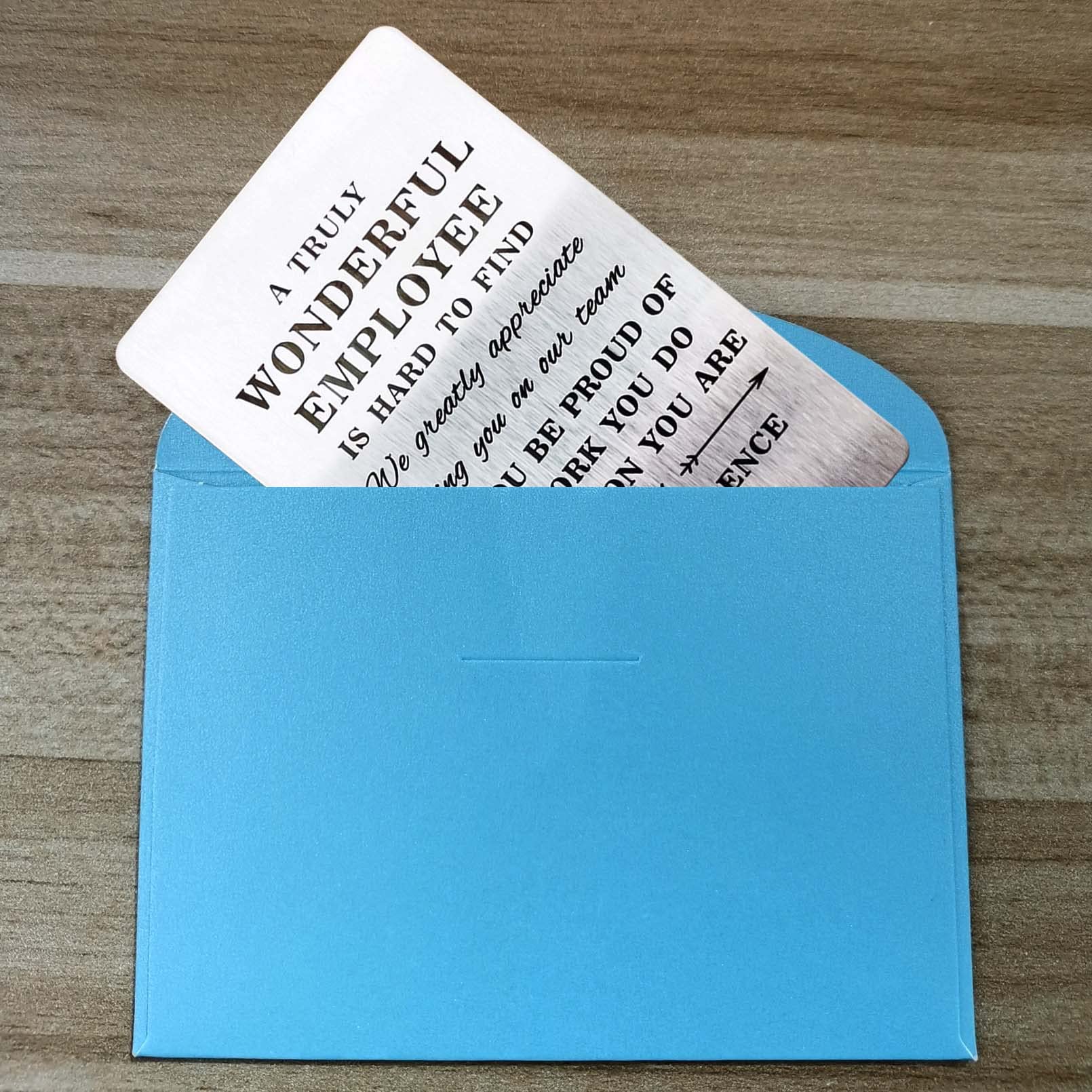 Mitarbeiter Wertschätzungsgeschenk – Metallkarte Mit Text, Dankeschön Für Team, Größe Wie Kreditkarte