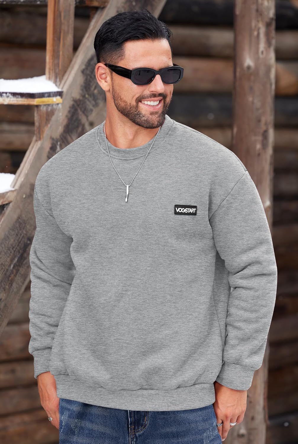 Men Sherpa-Lined Sweatshirt Thermal Winter Heavyweight Pullover(S-3XL) - Image 2