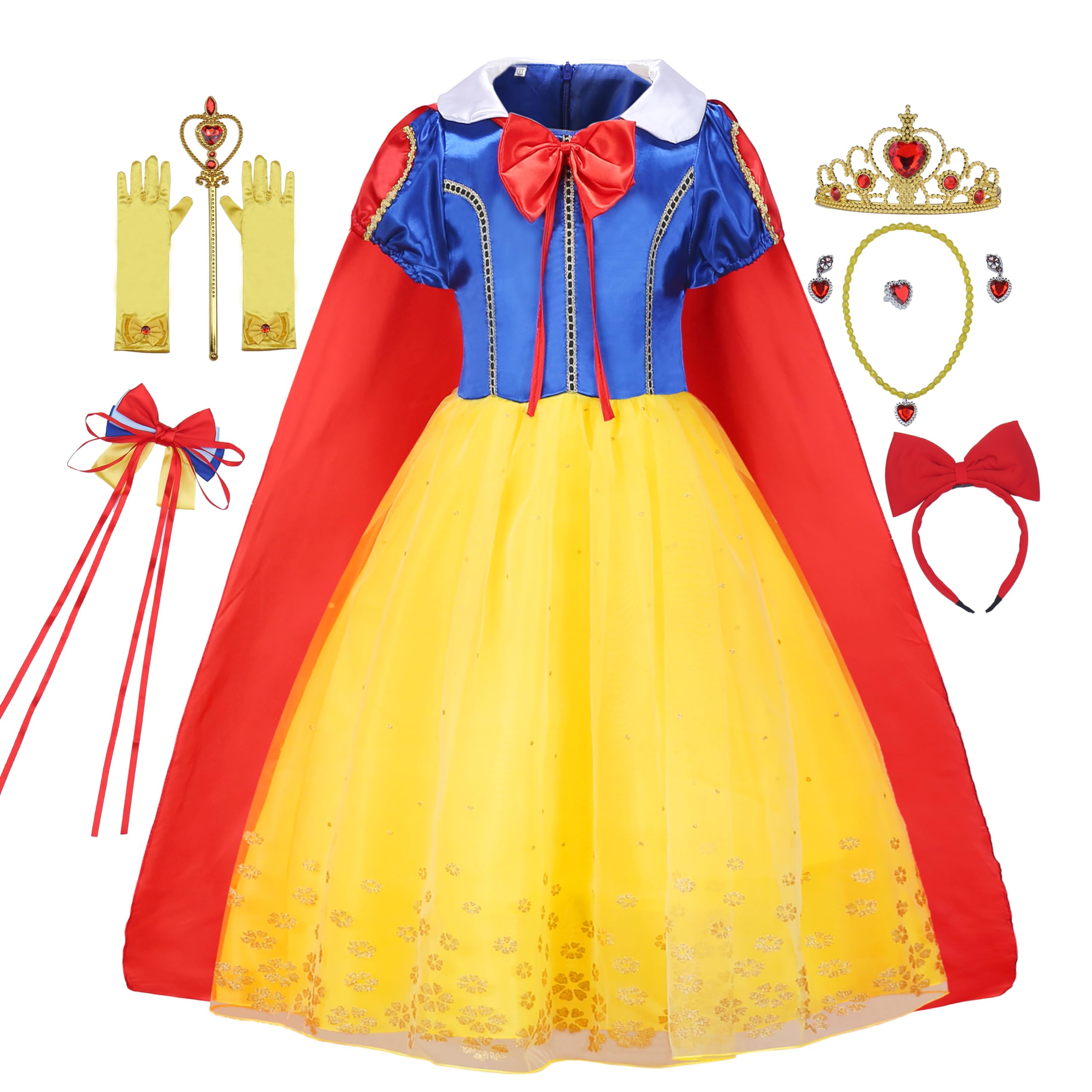Sfannee Girls Snow Princess Costume Kids Fancy Party Dress up Toddler Christmas Halloween Costumes, 3-8Years (B0CL6N3WH7) Amazon Price History, Amazon Price Tracker