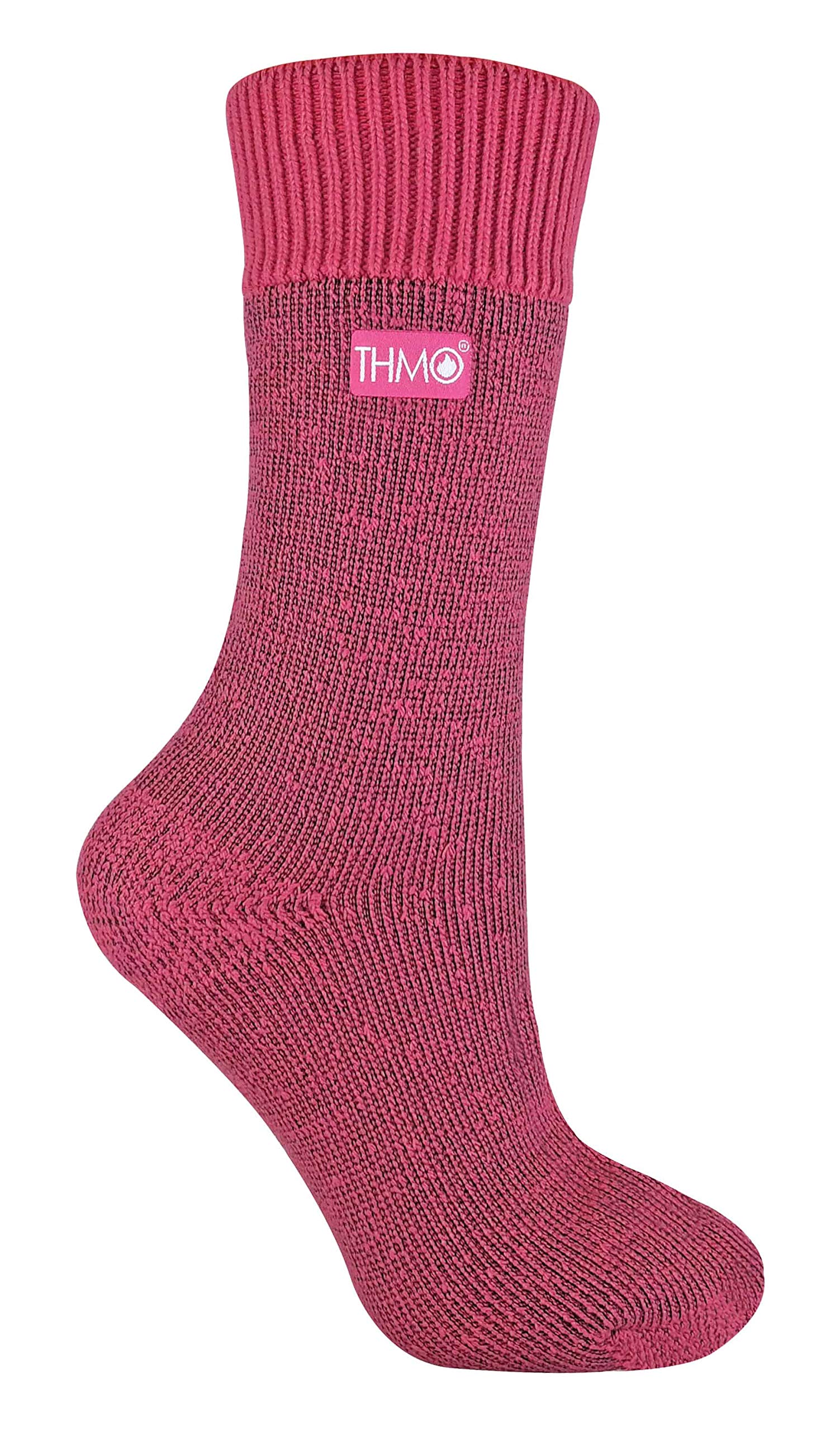 Sock Snob Unisex Pink Thmo Ladies Fleece Lined Winter Thermal Socks
