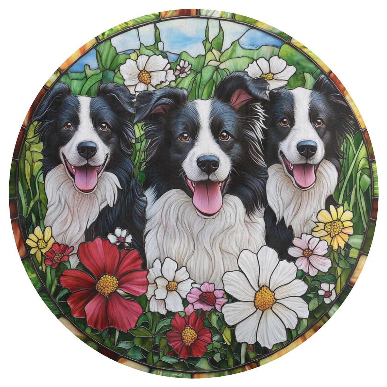 Tapis border collie 90 cm pour créer un coin lecture cosy et antidérapant
