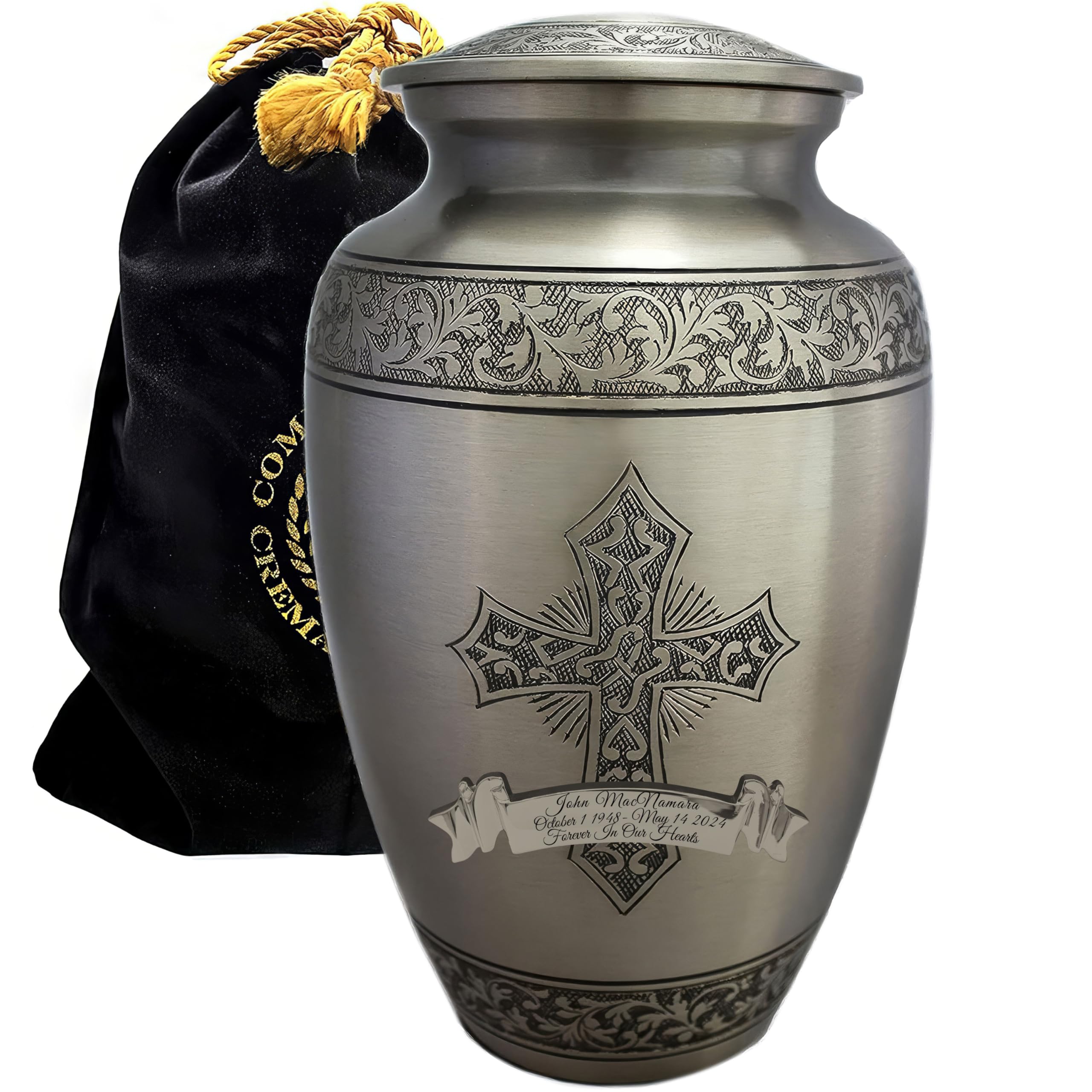 Silver Cross Cremation Urns for Human Ashes Adult Female &amp; Male Urns