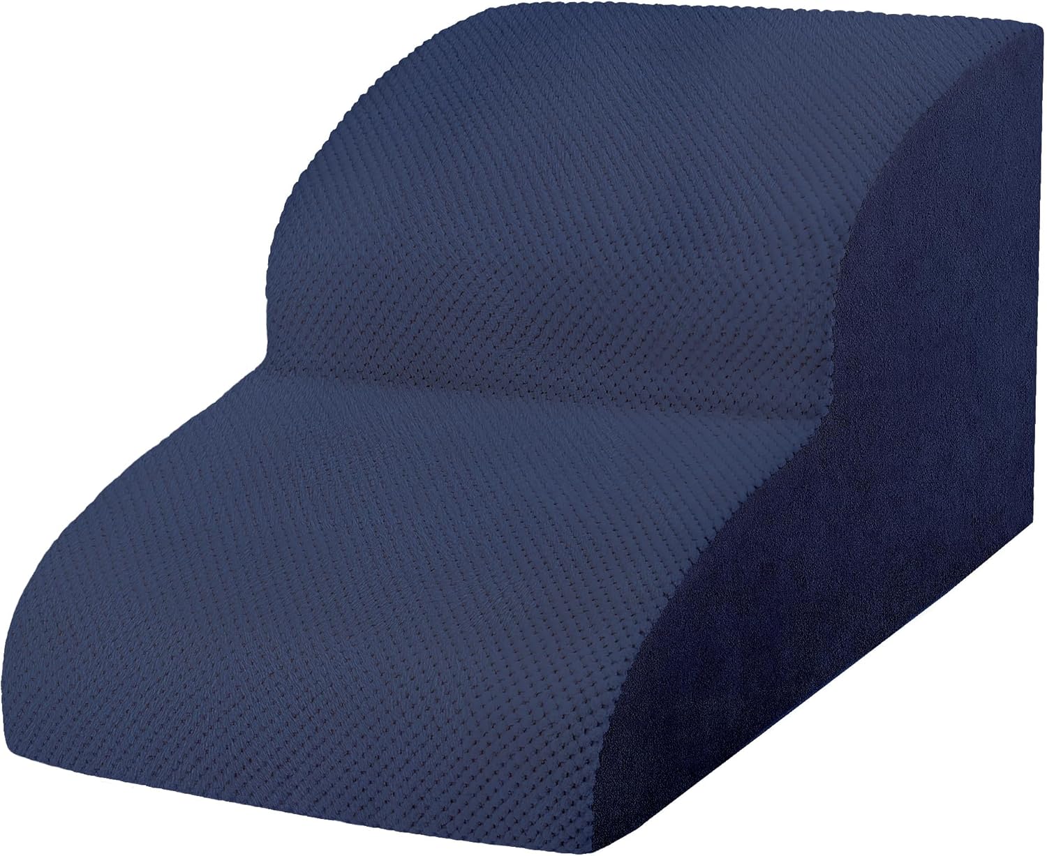 Dog Stairs for Small Dogs, High Density Foam Dog Ramp, Extra Wide Non-Slip Pet Steps for High Beds Or Couch, Soft Foam Doggie Ladder for Dogs Injured, Older Pets, Small Cats Fleece-Navy blue 2 Steps