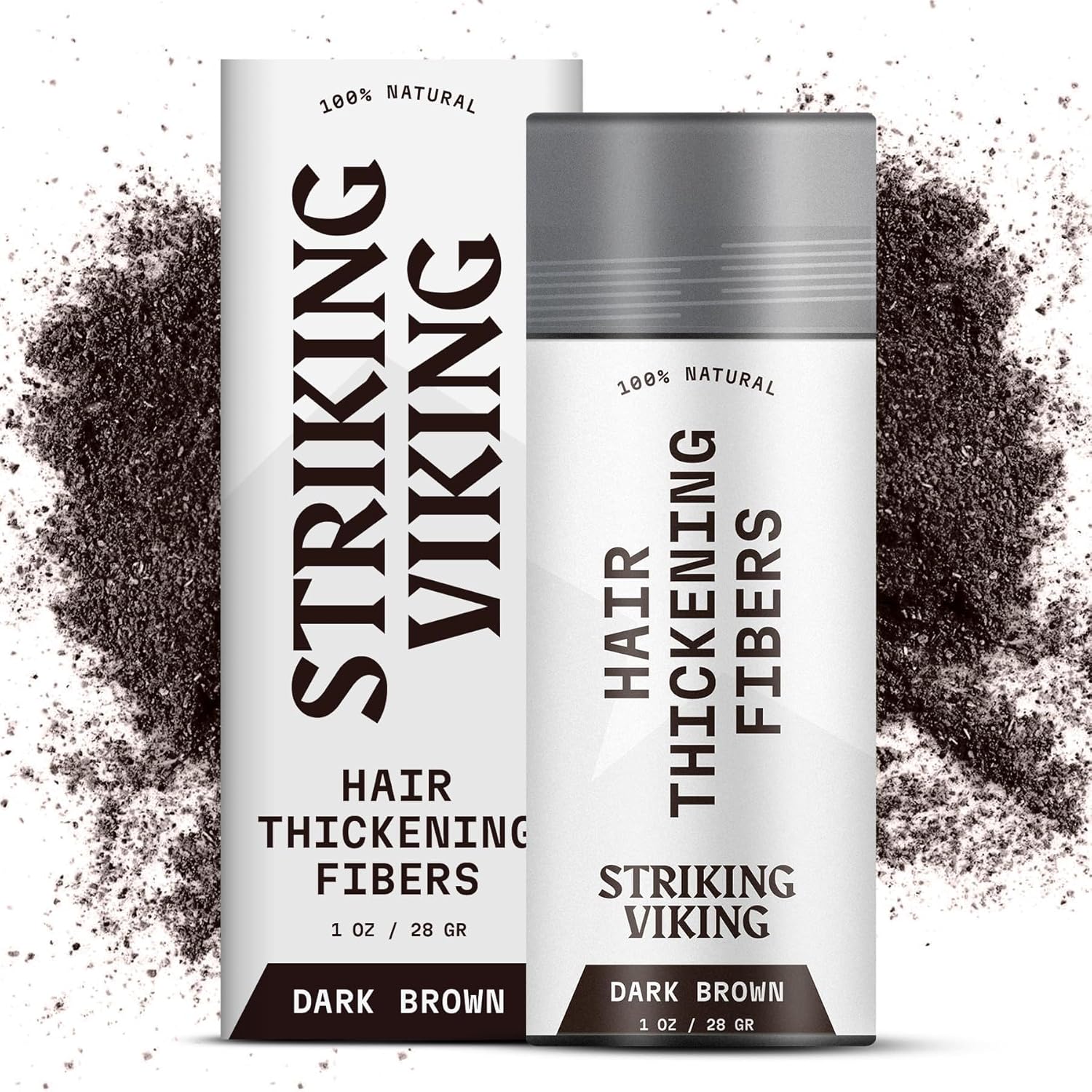 Striking Viking Hair Fibers for Thinning Hair - Dark Brown 0 98 Oz Pack of 1 - Volume-Boosting