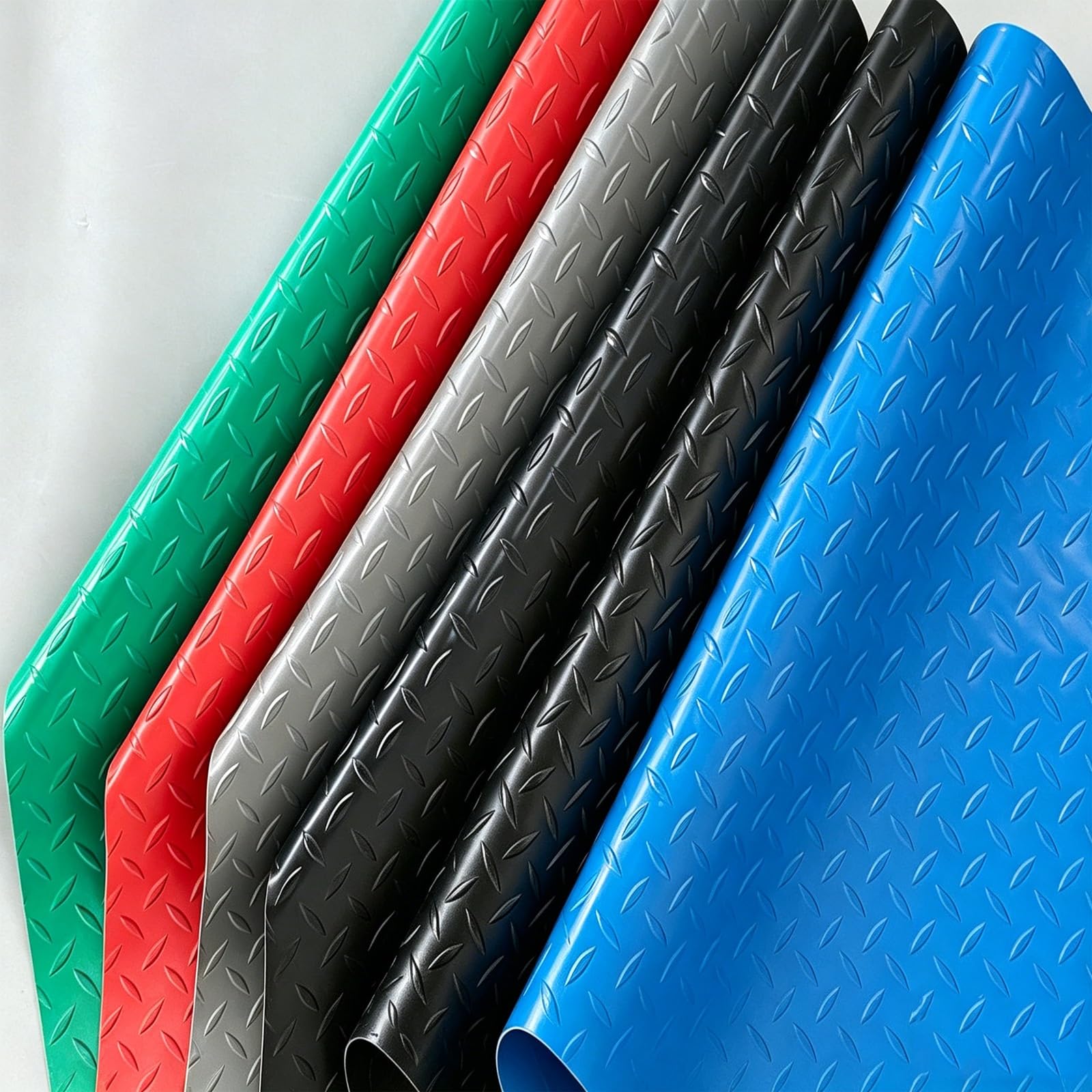 Tapis en rouleaux de plaques de diamant en caoutchouc bleu 1.2x1m pour sol de garage