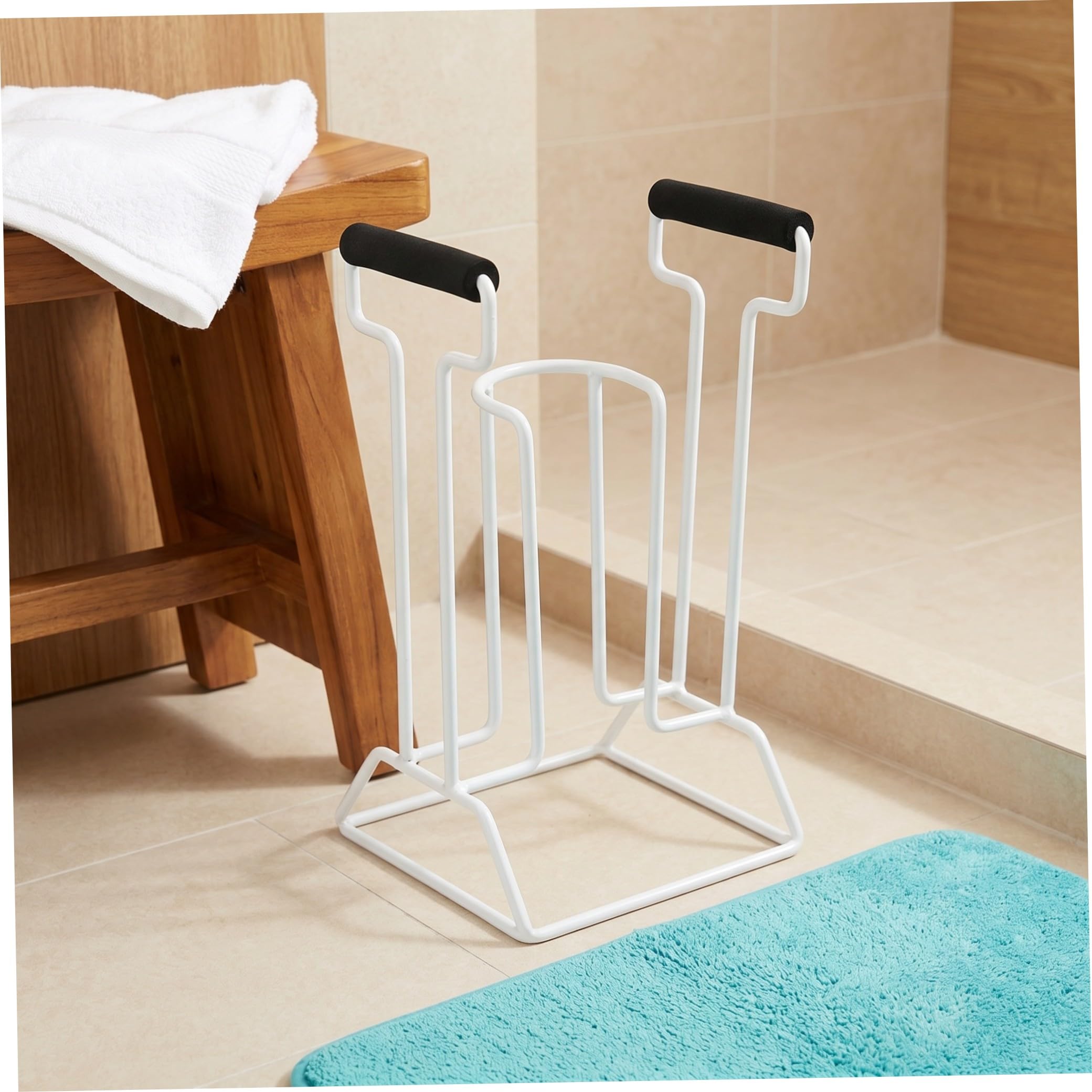 Toyvian Ayuda para Poner Calcetines 36,00x21,00x17,30cm Calzador de Calcetines de Hierro, Espuma y Plástico Asas Ajustables, para Personas Mayores y Silla de Ruedas