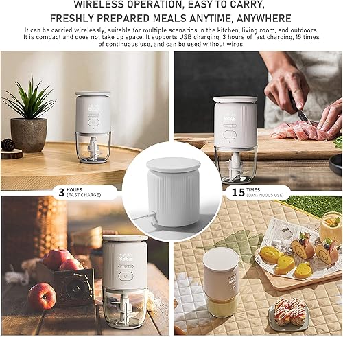 Miniatura 5 de Máquina de alimentos para bebés  Procesador de alimentos para bebés con báscula de cocina picador de alimentos portátil inalámbrico eléctrico