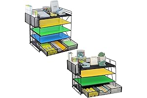 Galasala 4-Tier Mesh Desk Organizer for Office Supplies