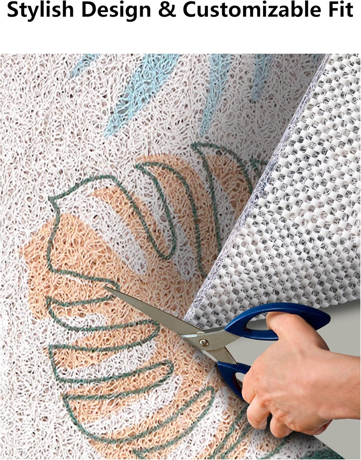 Square Shower Mat, Yonala 24 x 24 Inch Stylish Non Slip Square Bath Mats for Walk in Shower Stall, Soft PVC Loofah Anti Slip Shower Mat for Elderly, Shower Floor Mat for Tile Floor - Image 5