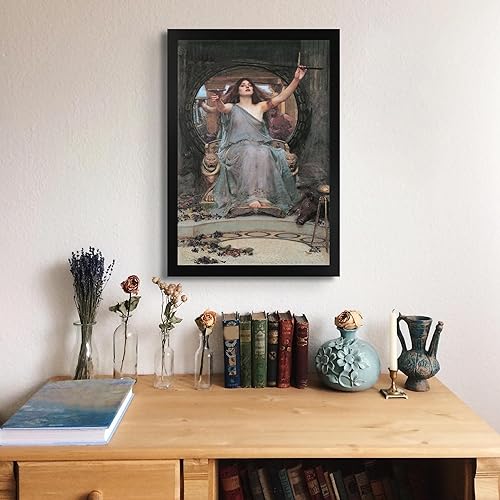 Miniatura 3 de John William Waterhouse Circe Offering The Cup to Ulysses de John William Waterhouse Imprimir marco plano negro Reproducción de pintura de obra