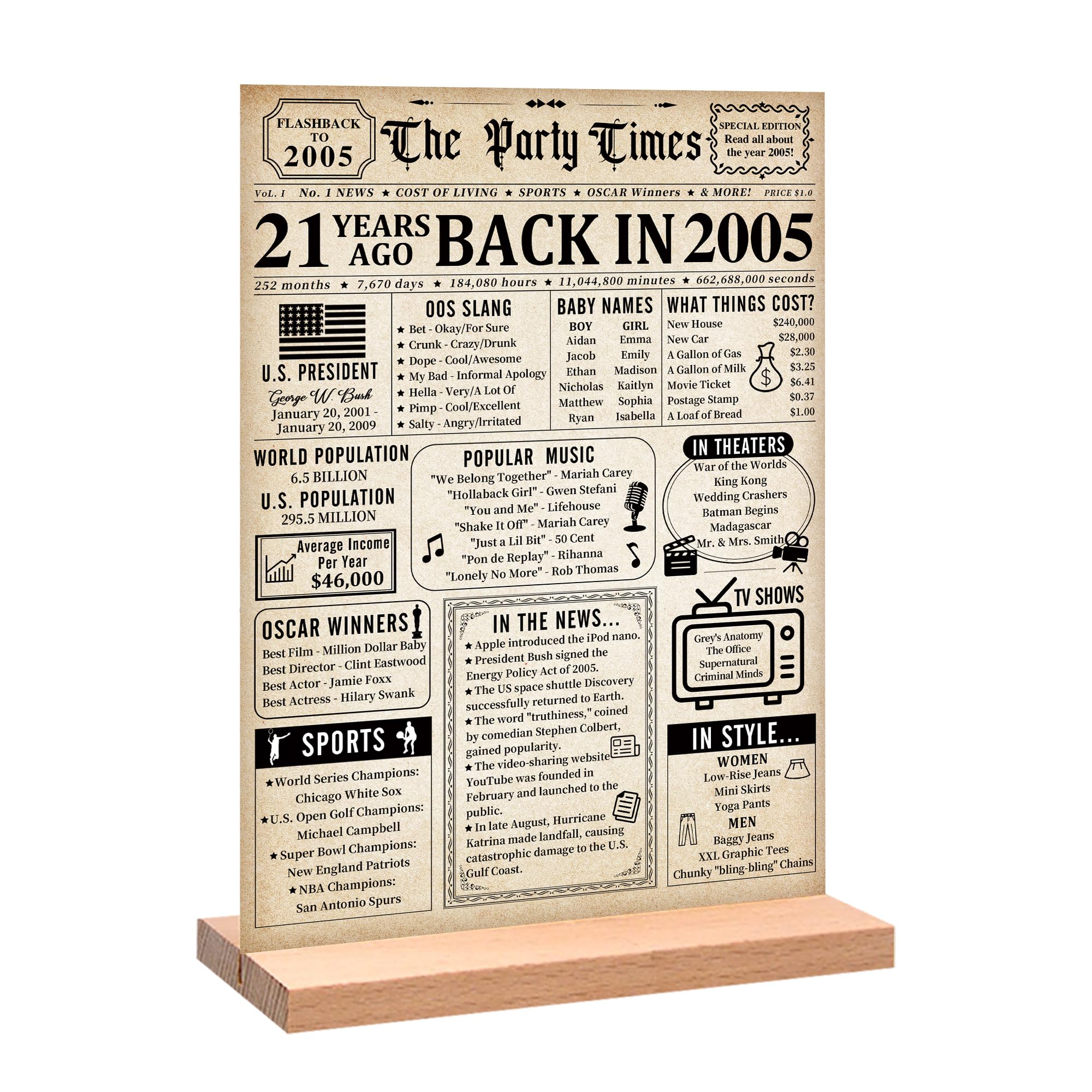 Trgowaul 80th Birthday Decorations Women Men, Vintage Back in 1946 Birthday Poster Acrylic Table Sign with Stand, 80th Anniversary Decor Gifts for Men, Vintage 80 Year Old Party Supplies Decorations — view 12
