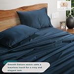 1000 Thread Count Queen Size Bed Sheet Set - Luxury Deep Pocket Sheets, Sateen Weave, Premium Hotel Quality Bedding, Egyptian Cotton Blend (Queen, Denim)