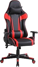 One Living Sedia da Gaming Massimo Comfort e Stile RAPTOR Schienale Reclinabile Altezza Regolabile con Braccioli Poggiatesta Supporto Lombare Poltrona Playstation (Nero/Rosso)