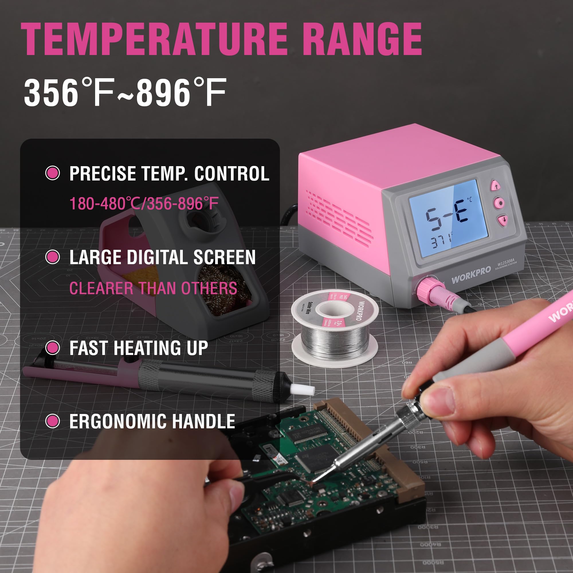 WORKPRO Soldering Station - Pink Ribbon -2