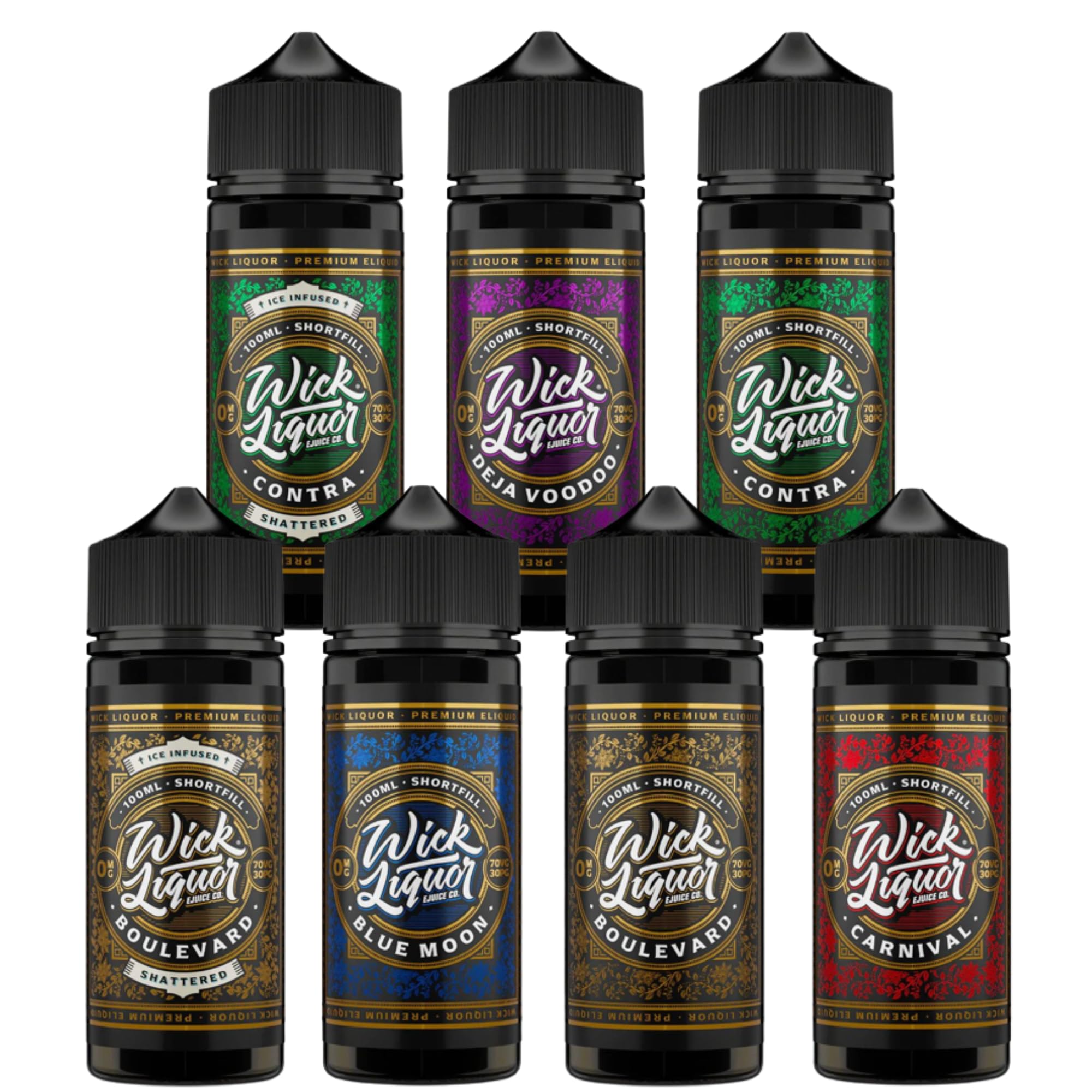 Wick Liquor E Liquid 100ml Premium Vape Juice One Hundred Series No Nicotine  - Nicotine Free 0MG Vape Juice 70VG 30PG Boulevard Shattered Contra Deja  Voodoo (Ardour) : Amazon.co.uk: Health & Personal