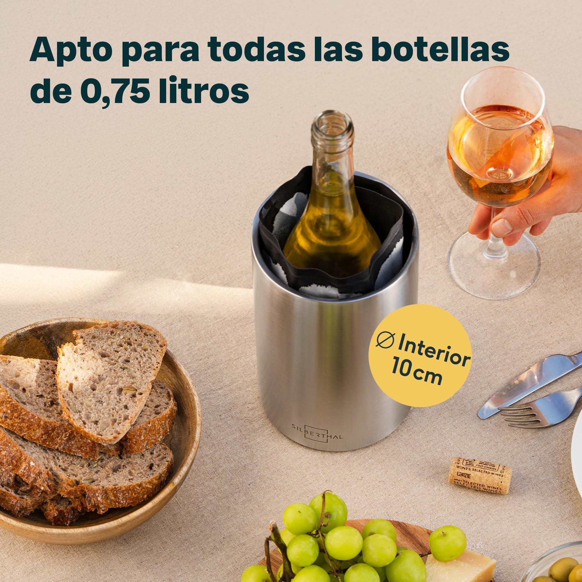 SILBERTHAL Enfriador de botellas de vino - Acero inoxidable - Cubiteras para botellas - Wine cooler