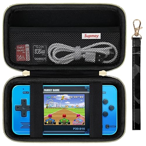 Supmay Funda de transporte compatible con WELLSTG Juego de mano para niños, 220 videojuegos retro precargados, soporte de almacenamiento portátil