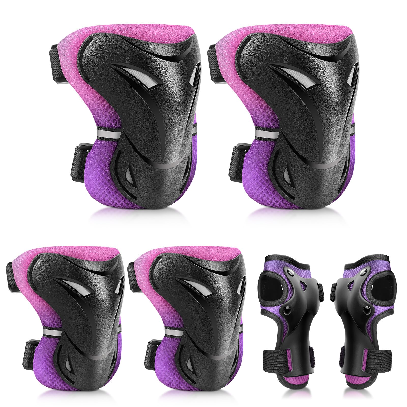 YooxArmor Adjustable Kids/Toddler/Children Knee Pads Elbow Pads Wrist Guards Set for 3-6-13 Years Boys Girls,Child Safety Protective Gear Set for Roller Skates,Bike,Cycling, Skateboard, Scooter