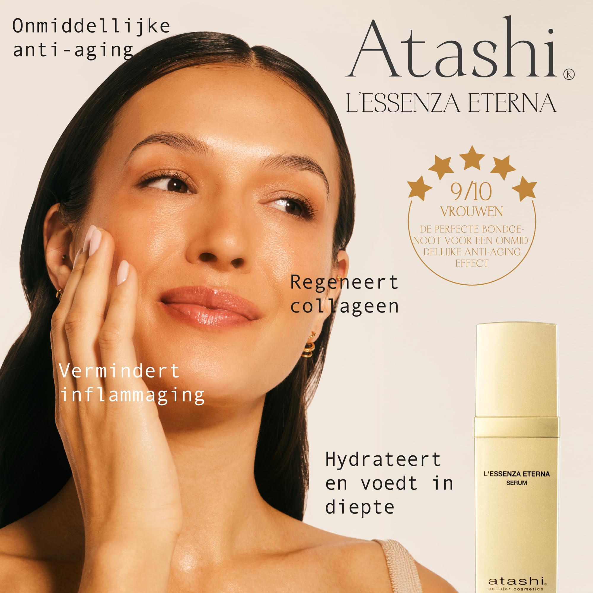 Atashi | Rituale Effetto Pearl Skin 360 Anti-Age | Siero L’Essenza Eterna + Contorno Occhi Uplifting + Advanced Primer Luxe + DD Cream SPF15 + | Regalo Beauty Case Premium e Tonico Viso Skin Vitality
