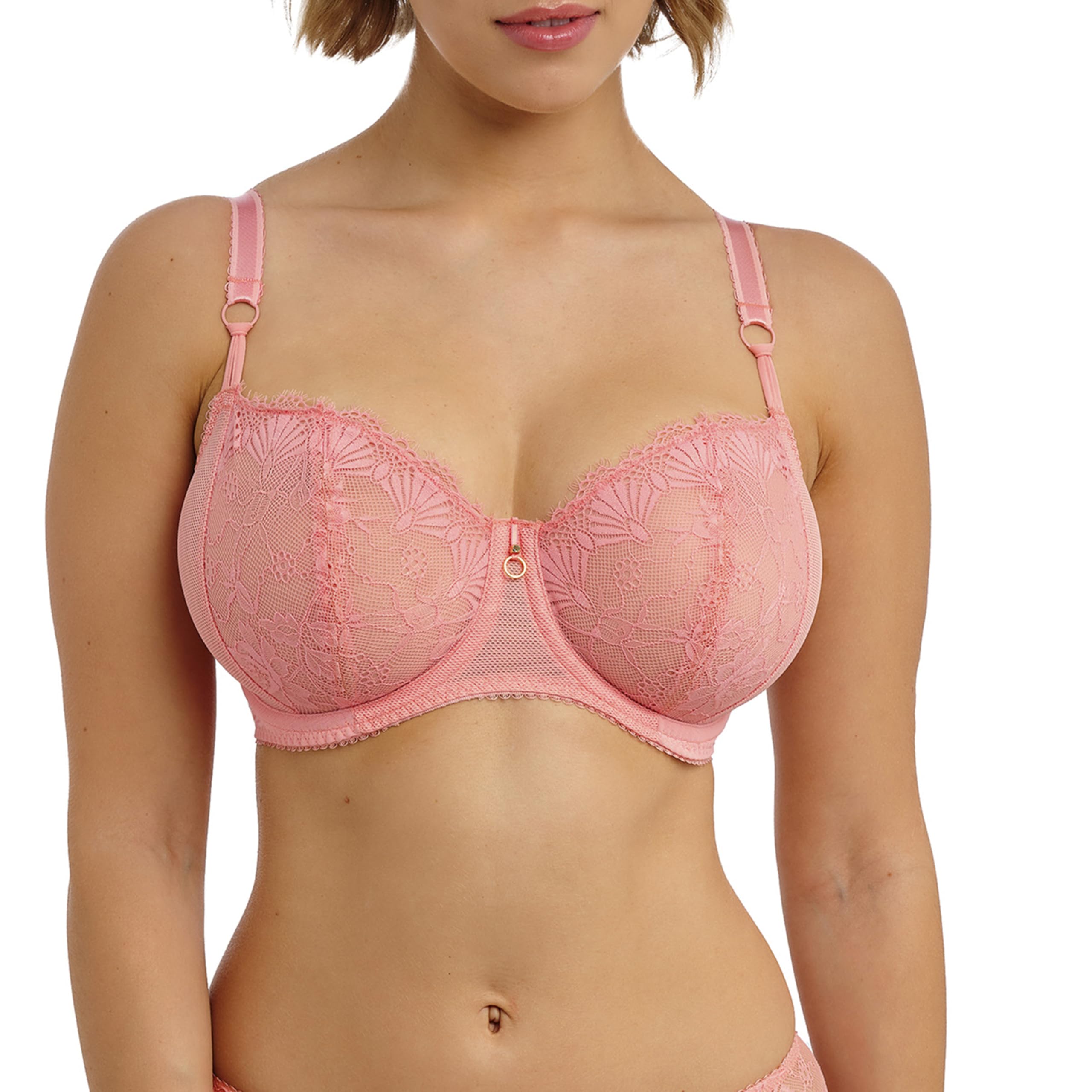 Freya Women's Peach Fascinate Underwire Unlined Balconette Bra, 36F