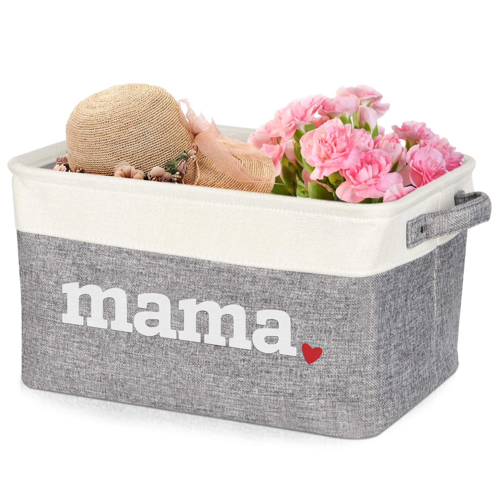 Lukeline Mom Gifts Mama Storage Baskets for Organizing, Baby Shower Gifts for New Mom Give Birth Basket, Monogrammed Storage Organizer Mothers Day