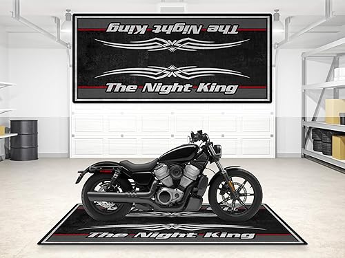 Miniatura 8 de wibeart Tapete de estacionamiento para Harley Davidson Nightster modelo, expositor y tapete para pozo, lavable antideslizante para garaje y sala de