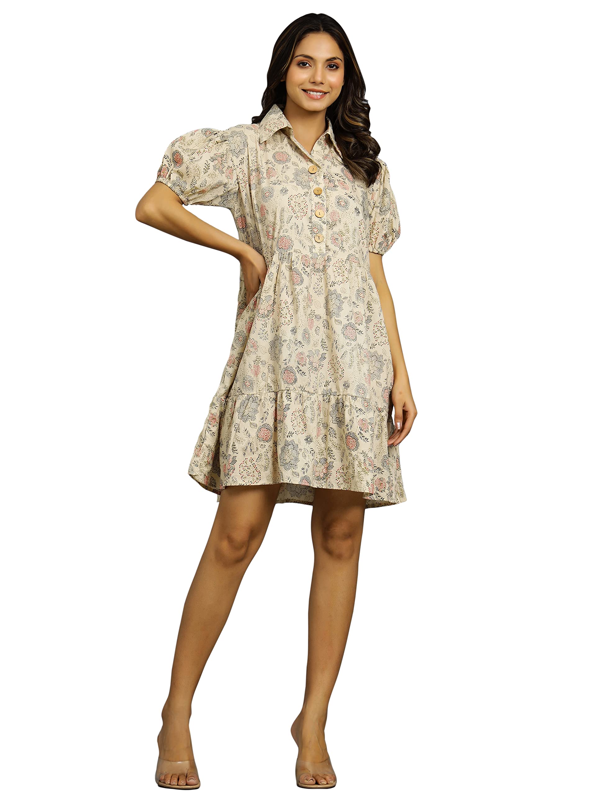 Ravaiyaa - Attitude is everythingCotton Women's Dresses One Piece Button Dress