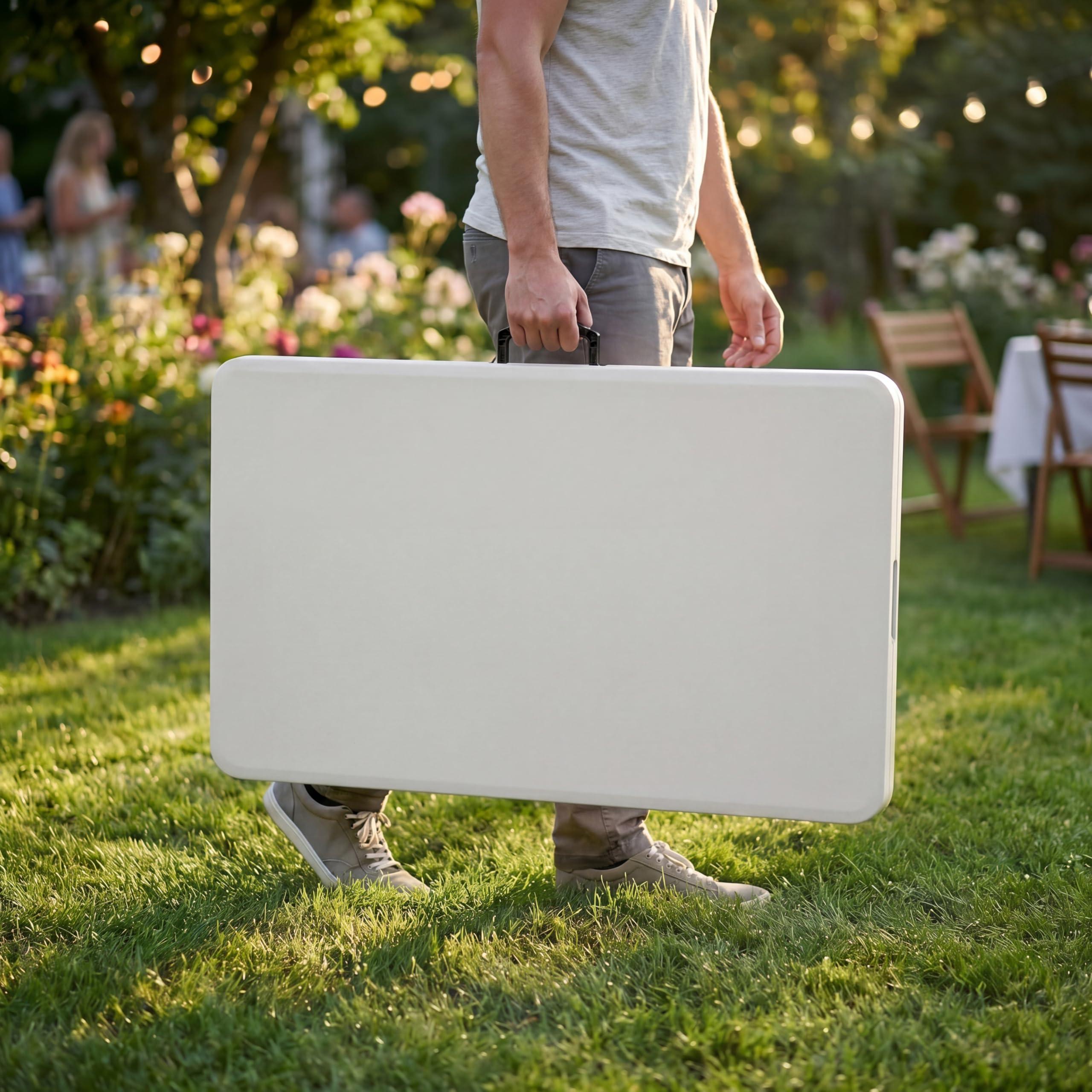 Home Vida - Mesa Plegable de 6 pies, Resistente, extrafuerte, para Camping, bufé, Boda, Mercado, jardín, Fiesta, Coche, Maletero, Picnic, Caballete, Interior y Exterior, asa de Transporte Plegable