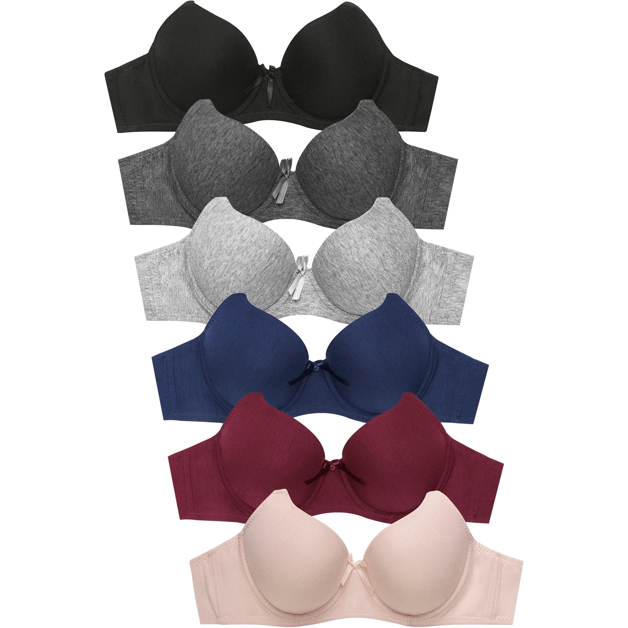 Mamia Women's Basic Lace/Plain Lace Bras (Pack of 6)- Various Styles ...