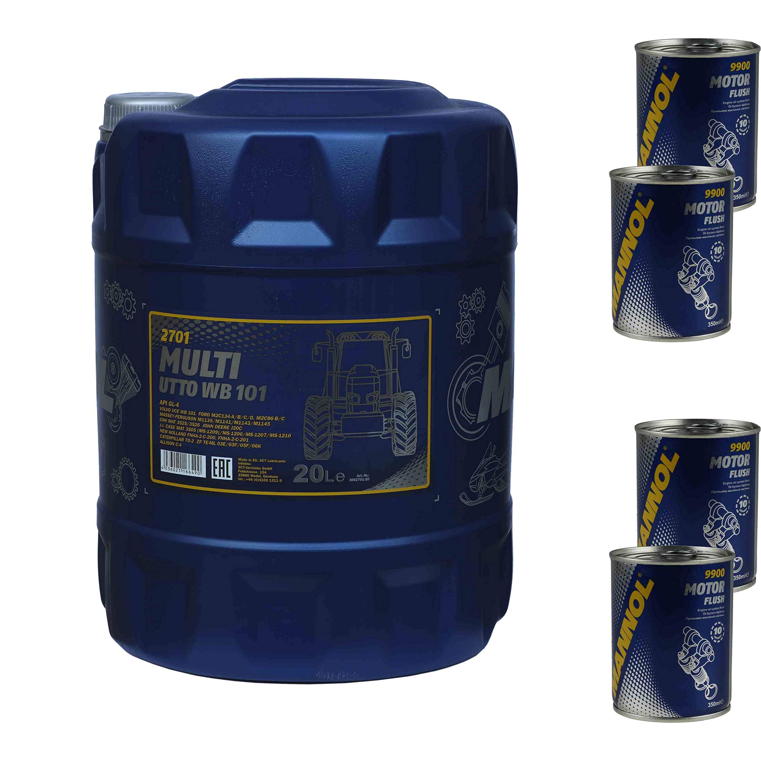 Olio motore MANNOL Multi UTTO WB 101 API GL-4 4 x Motore Lavaggio 20 l