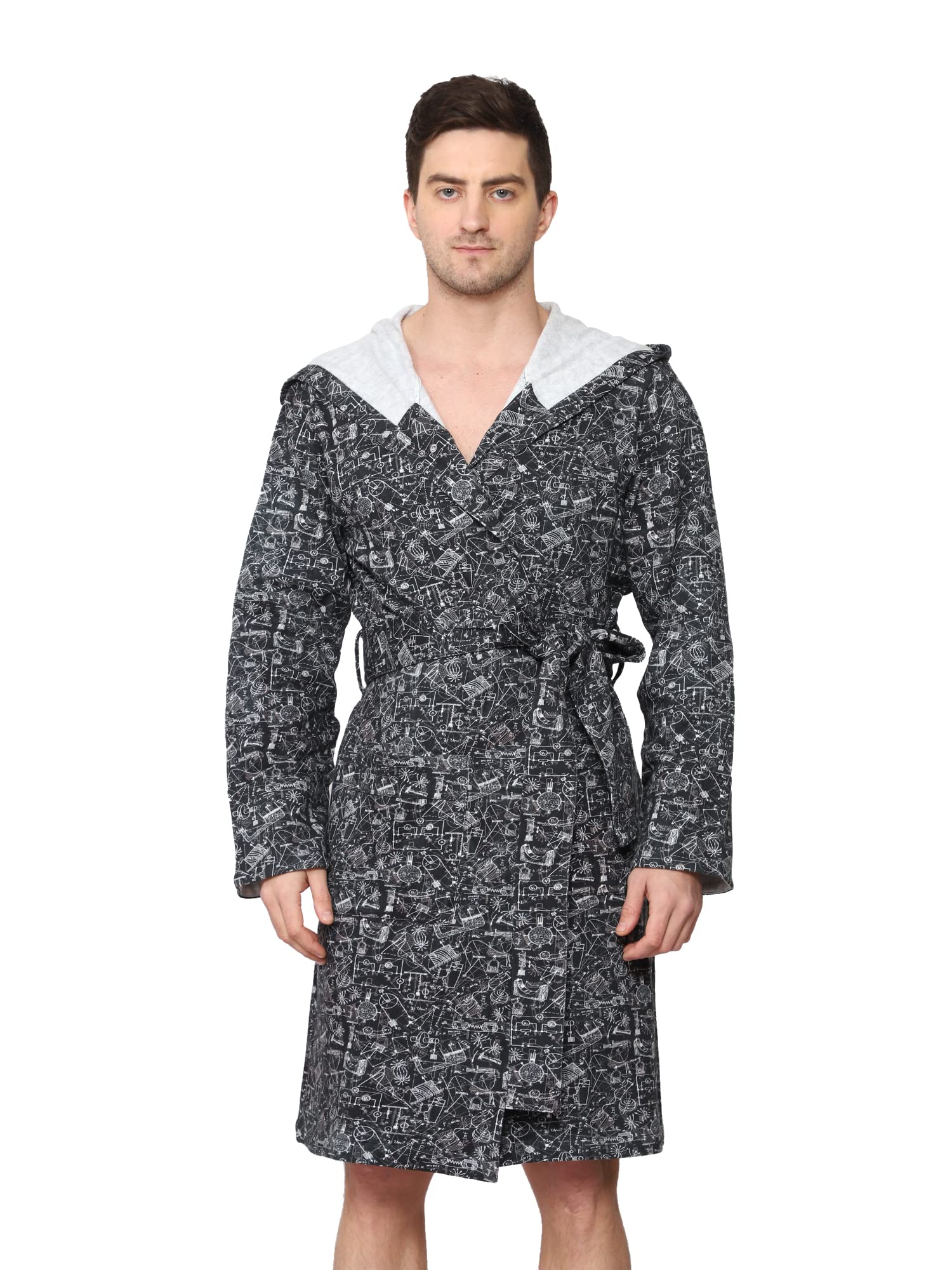 Mens Night Robe, 100% Cotton, Flynn (M)
