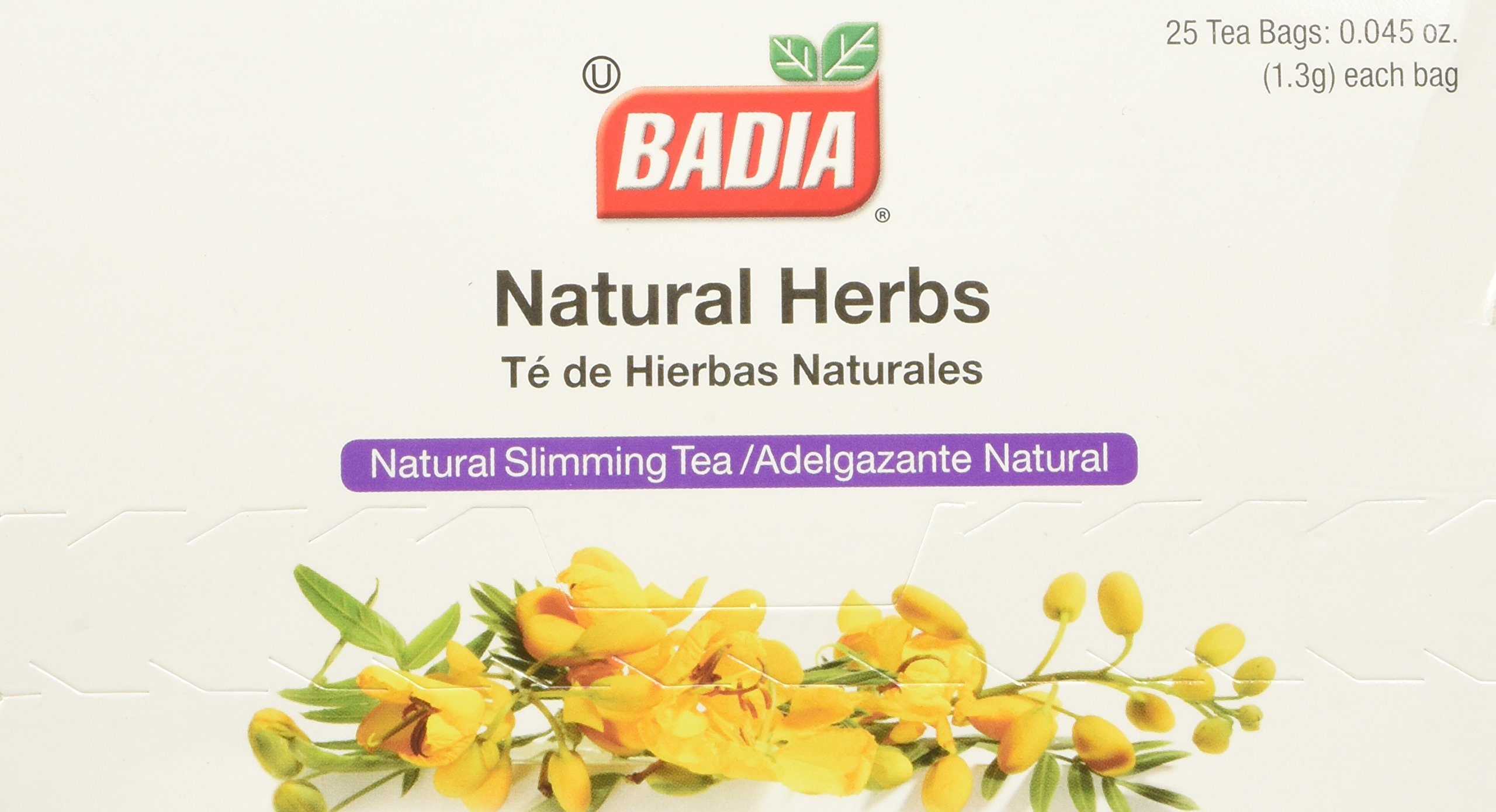 Badia Natural Herbs Natural Slimming Tea CaffeineFree 25 Tea Bags