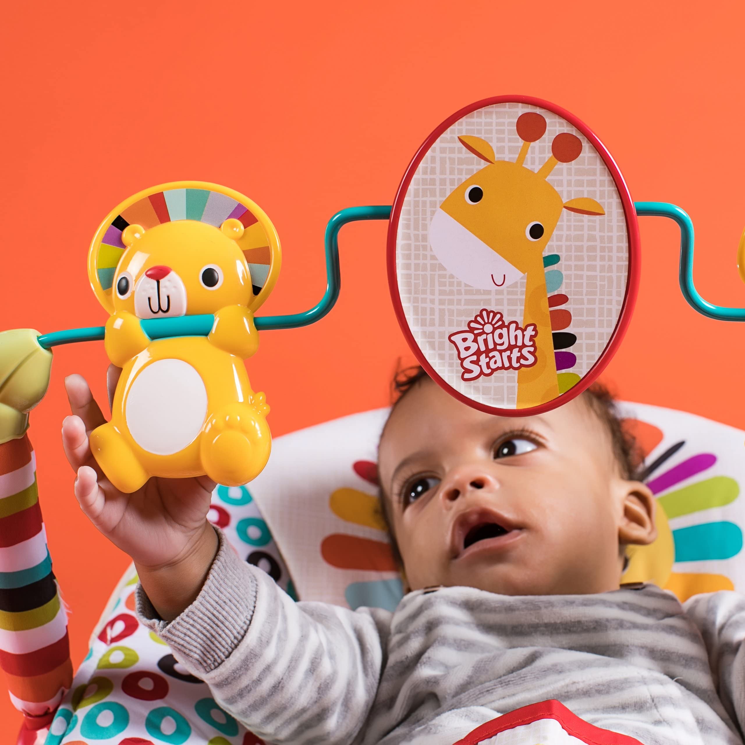 Amazon.com : Bright Starts Portable Baby Bouncer Soothing Vibrations Infant  Seat with Removable-Toy-Bar, 0-6 Months 6-20 lbs (Playful Pinwheels) : Baby