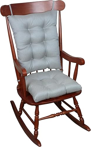 Klear Vu Omega - Juego de cojines antideslizantes para silla mecedora con acolchado grueso y diseño copetudo, incluye almohadilla de asiento y