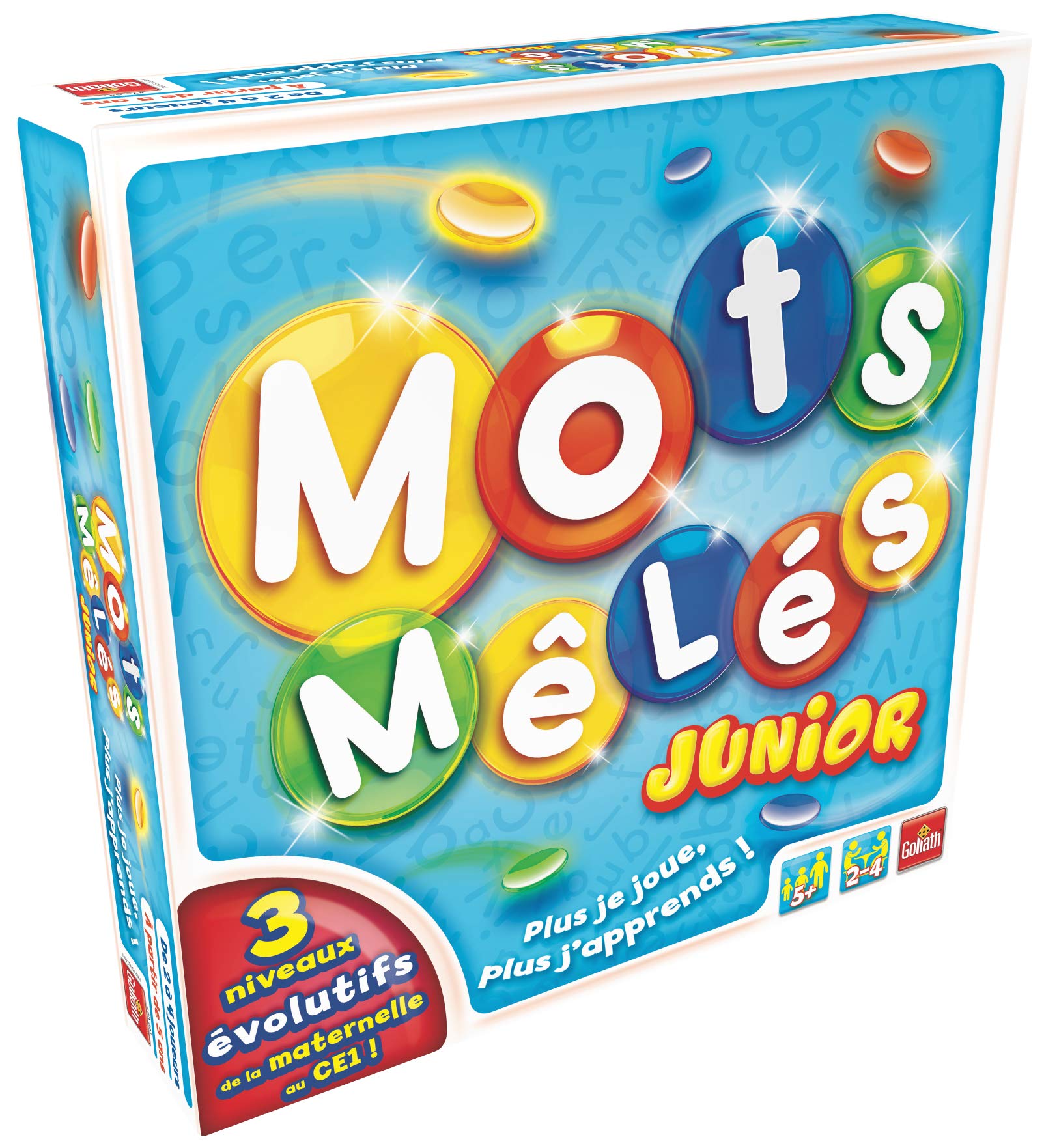 Mots Mêlés - Edition Junior - Jeu de Société d'Observation pour Enfants dès 5 Ans - Jeu de Rapidité - 3 Niveaux de Difficulté - Apprendre à Lire en Tout en S'amusant